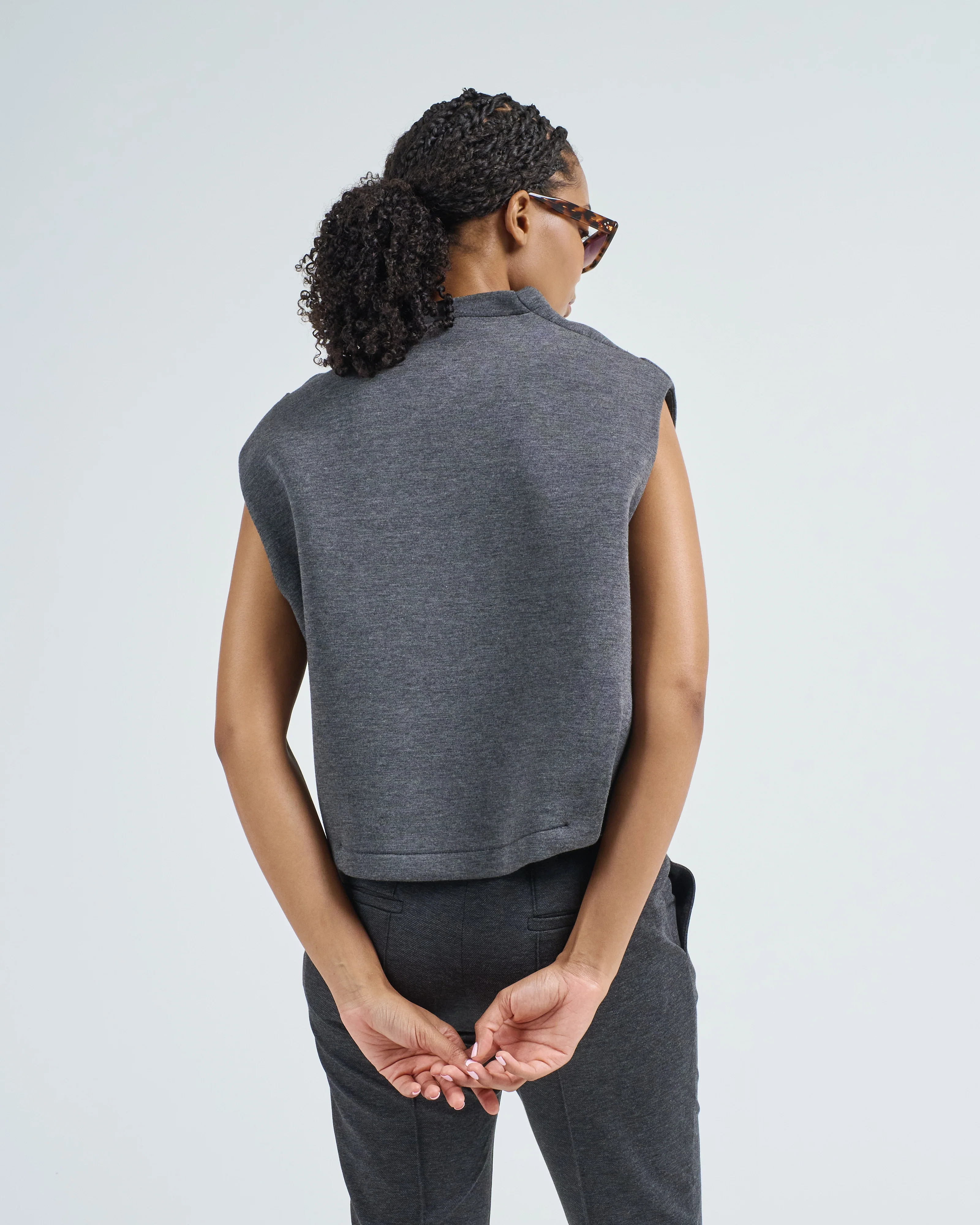 bonded jersey drape top - Image 4