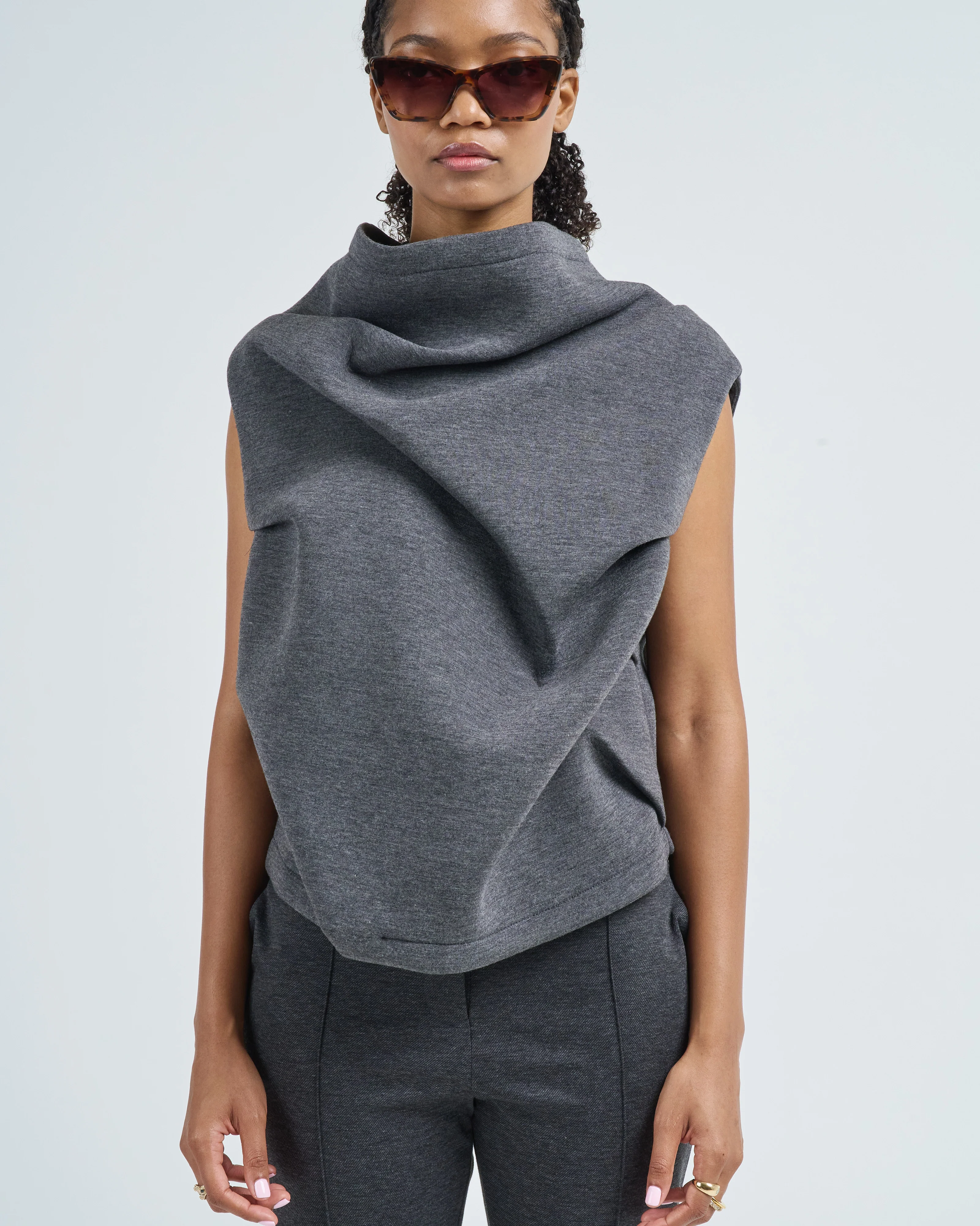 bonded jersey drape top - Image 5