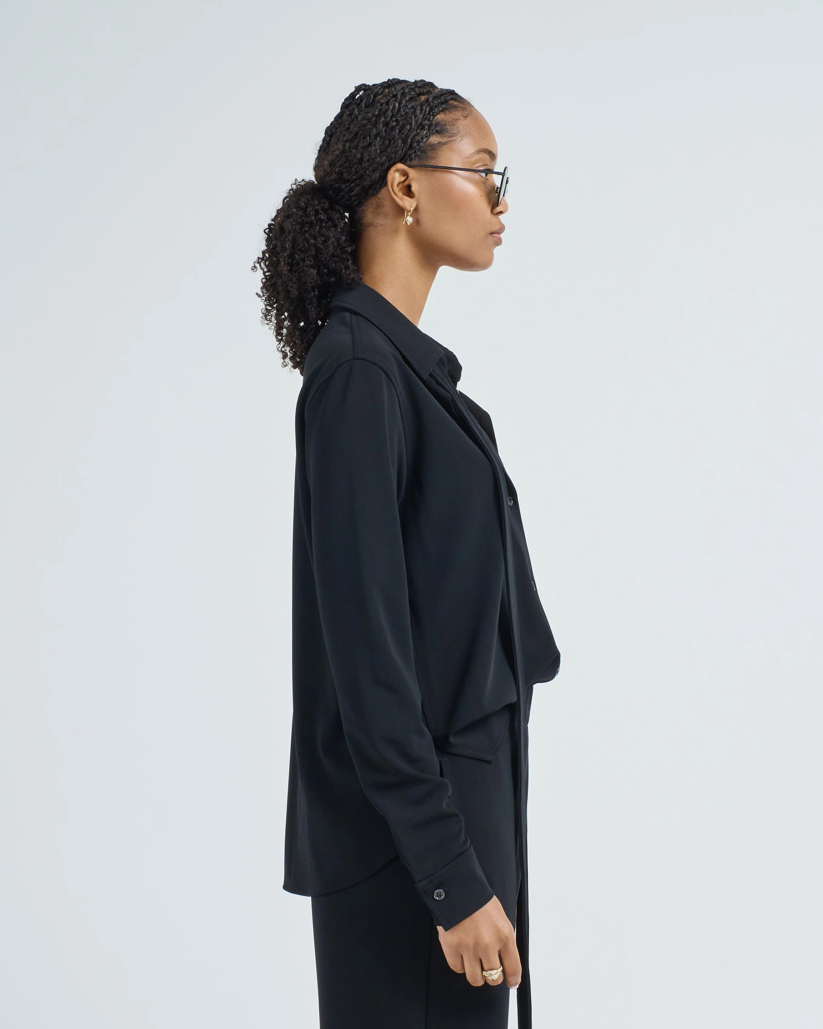 micro jersey lavailliere blouse - Image 4