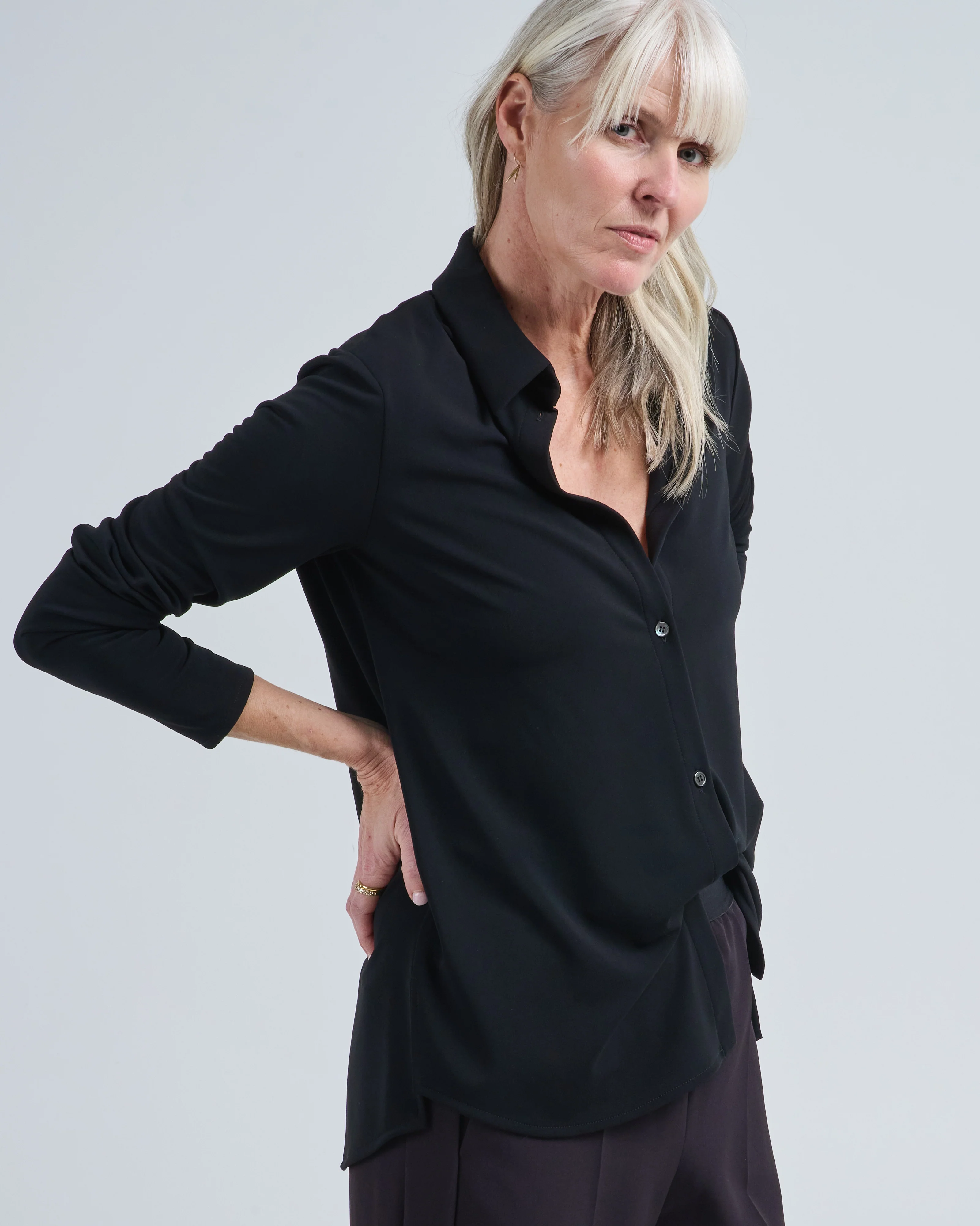 micro jersey long sleeve blouse - Image 3