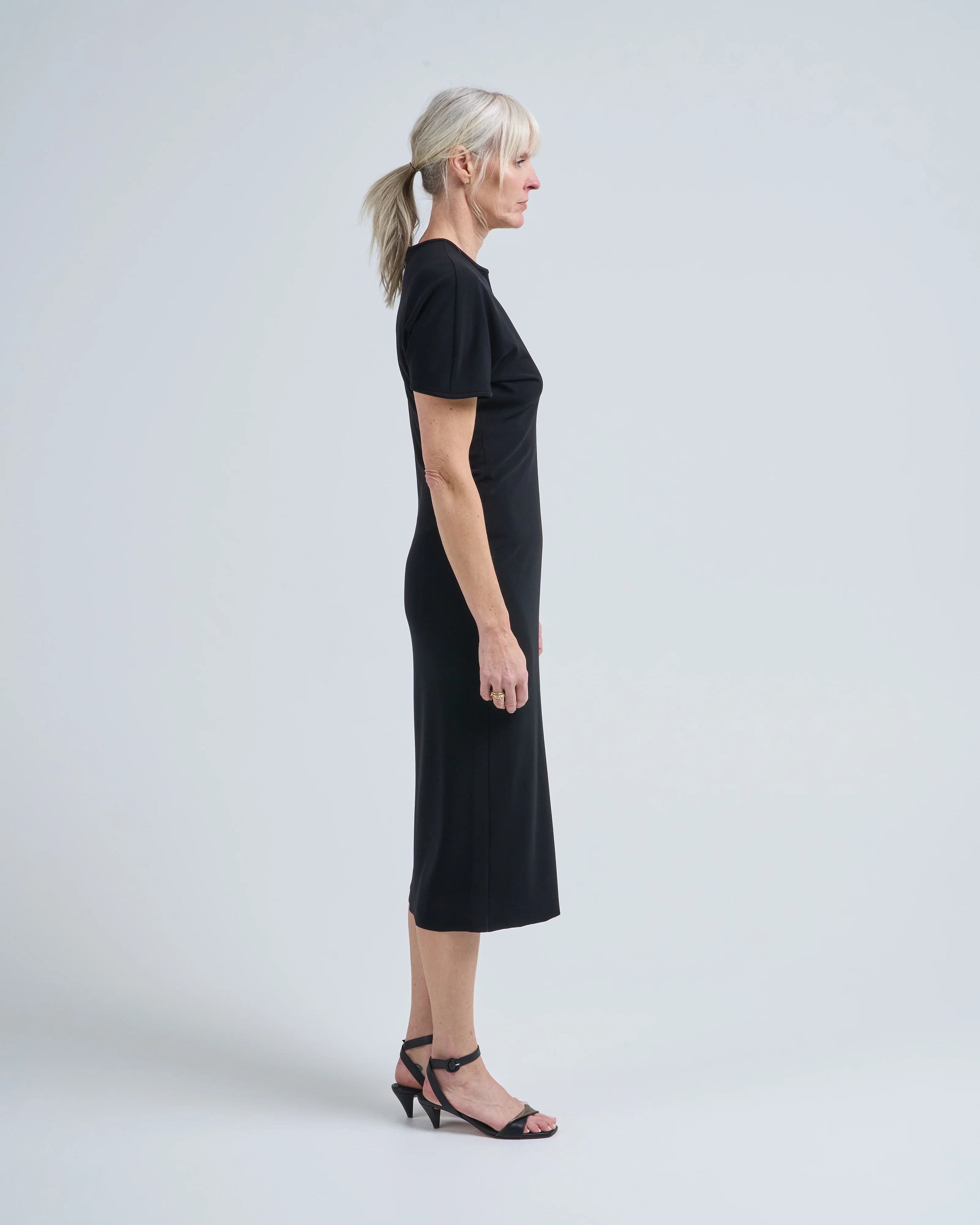 micro jersey trapez dress - Image 3