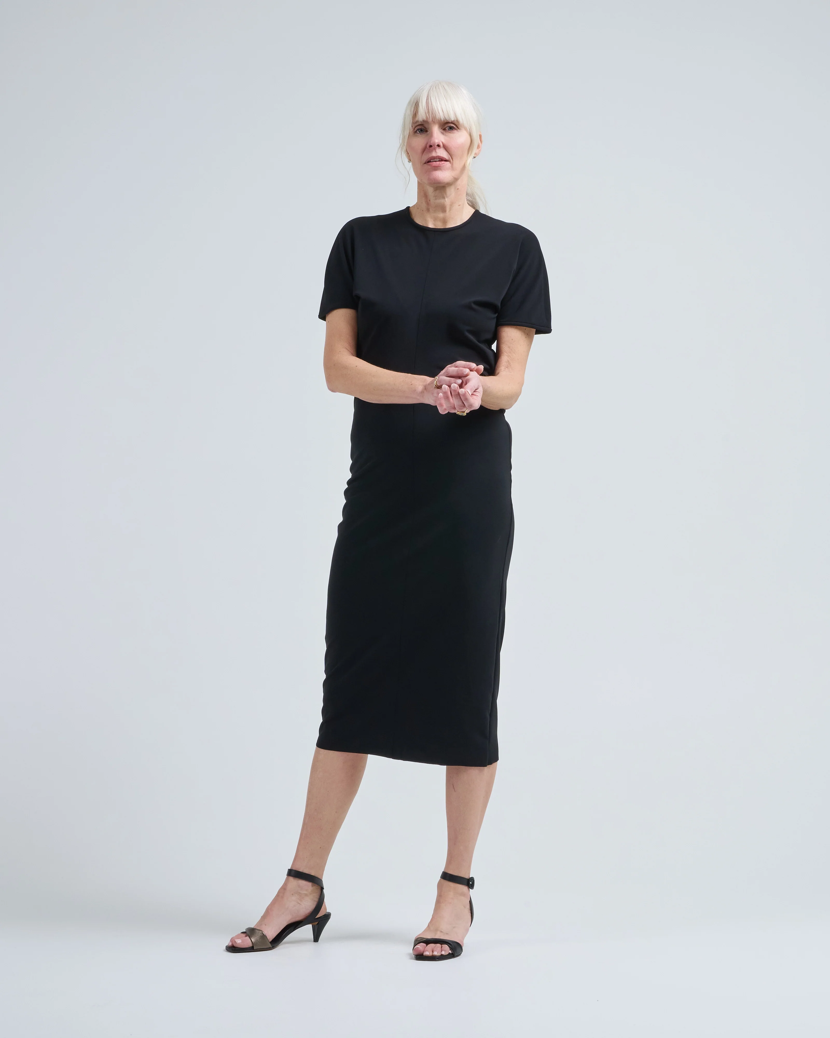 micro jersey trapez dress - Image 5