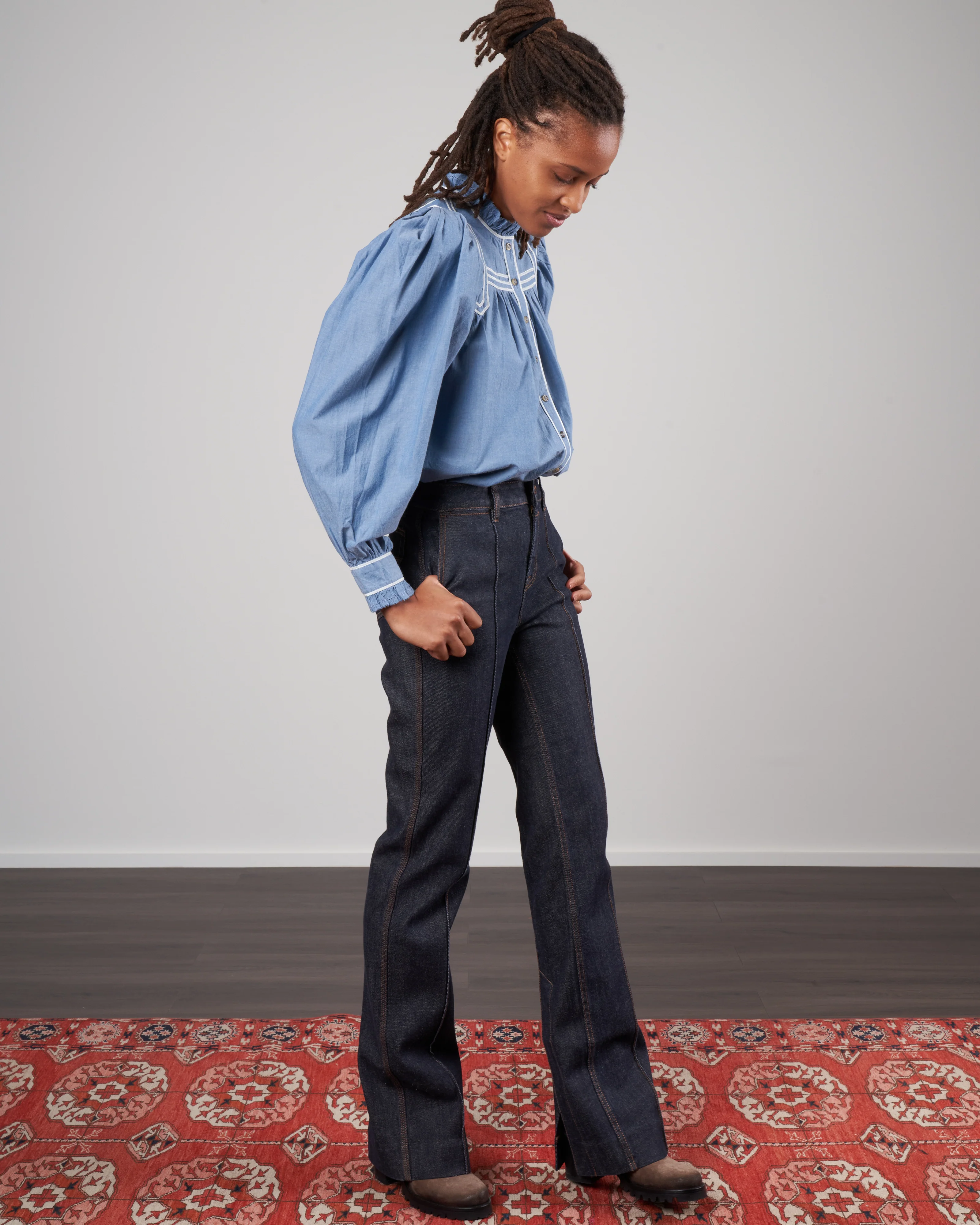 abigail blouse - chambray - Image 2