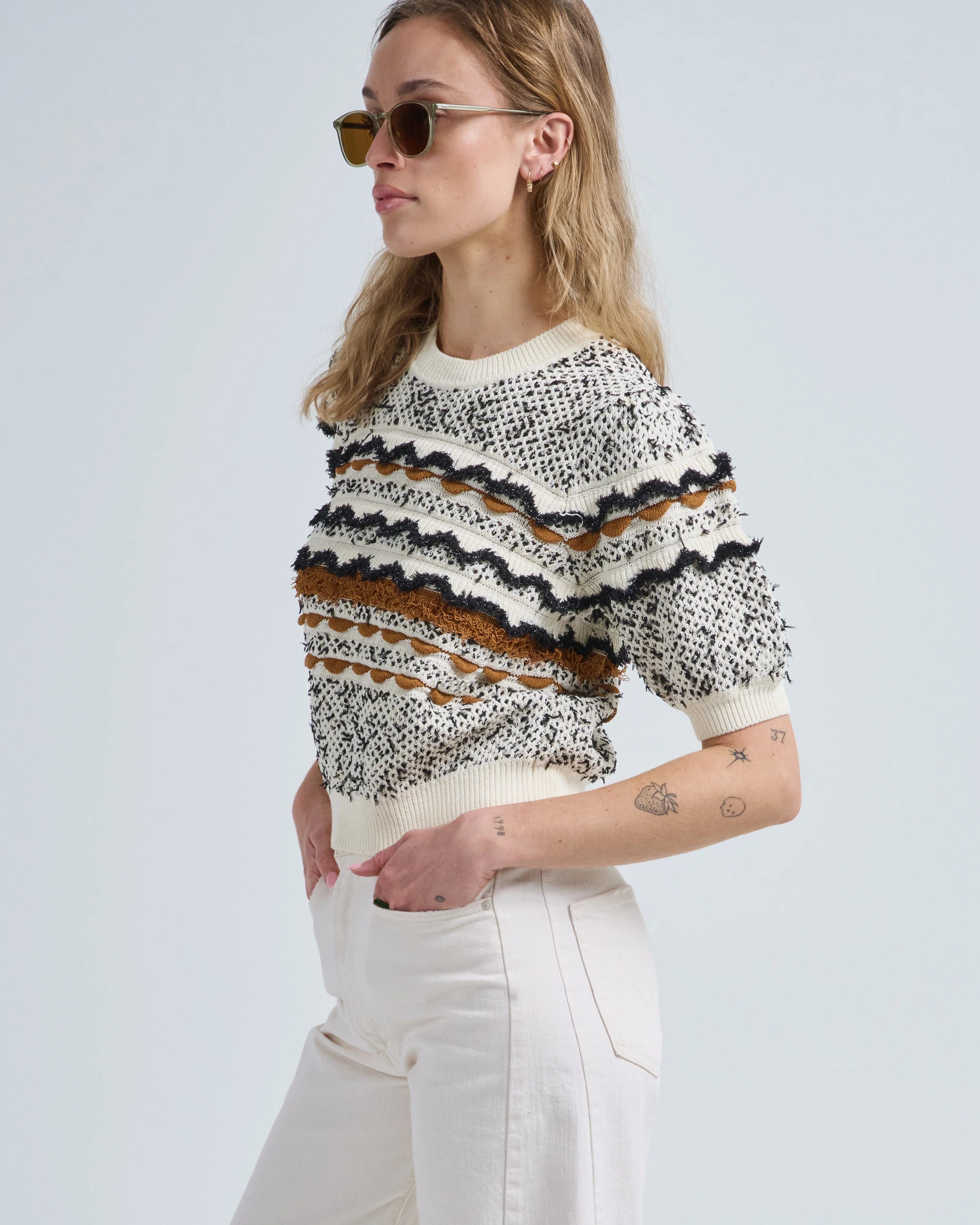 andira short sleeve knit top