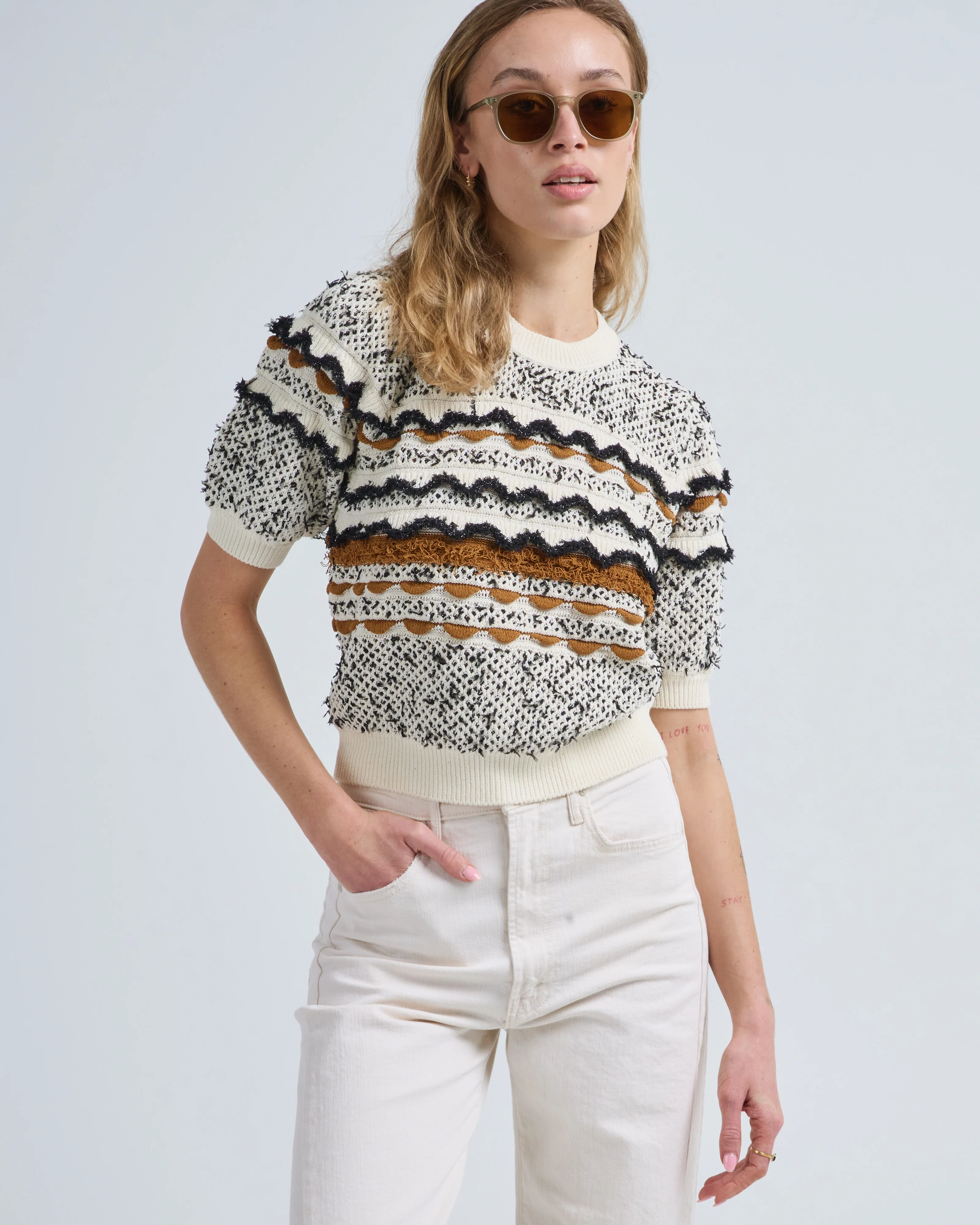 andira short sleeve knit top - Image 2