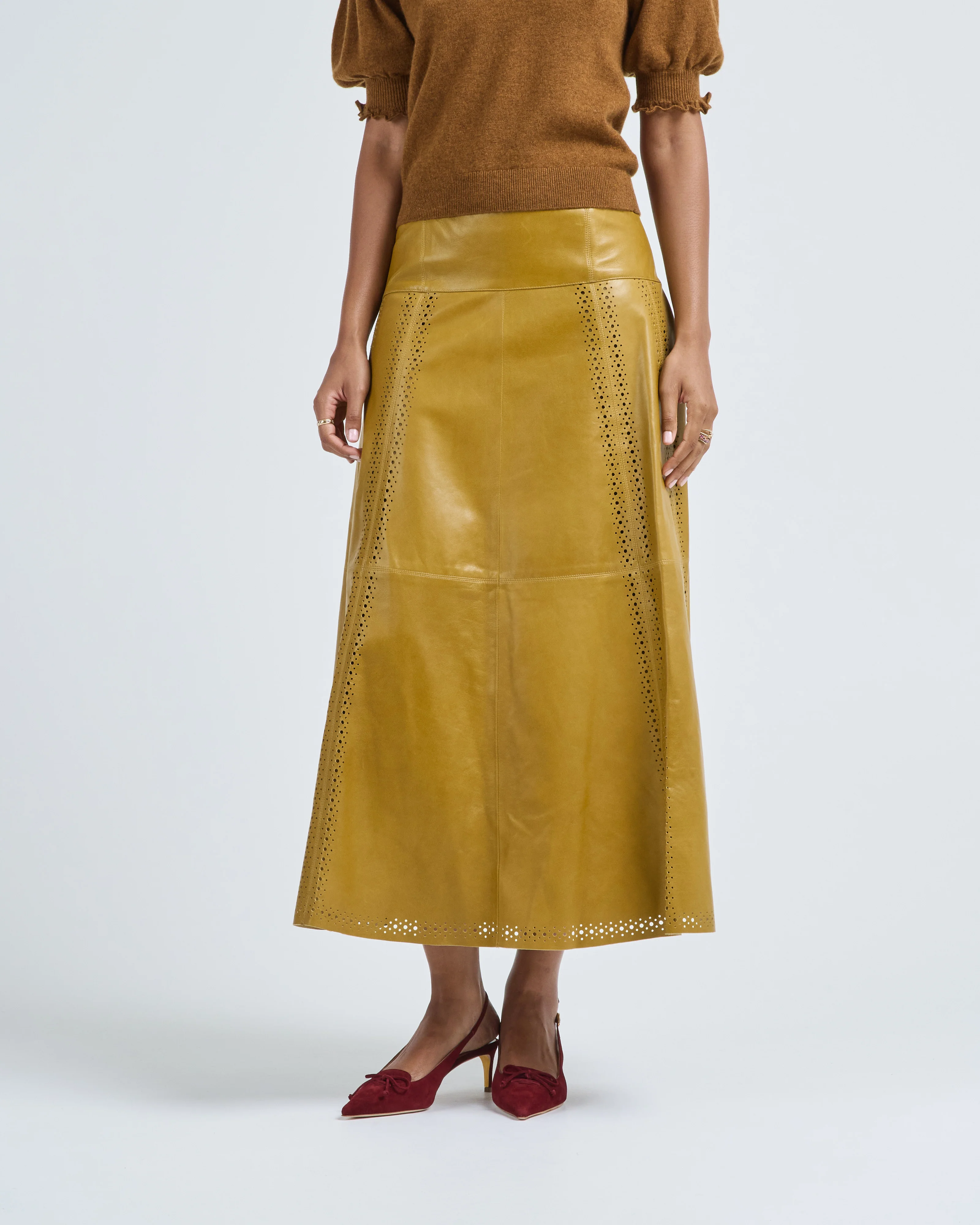 aninda leather midi skirt - Image 3