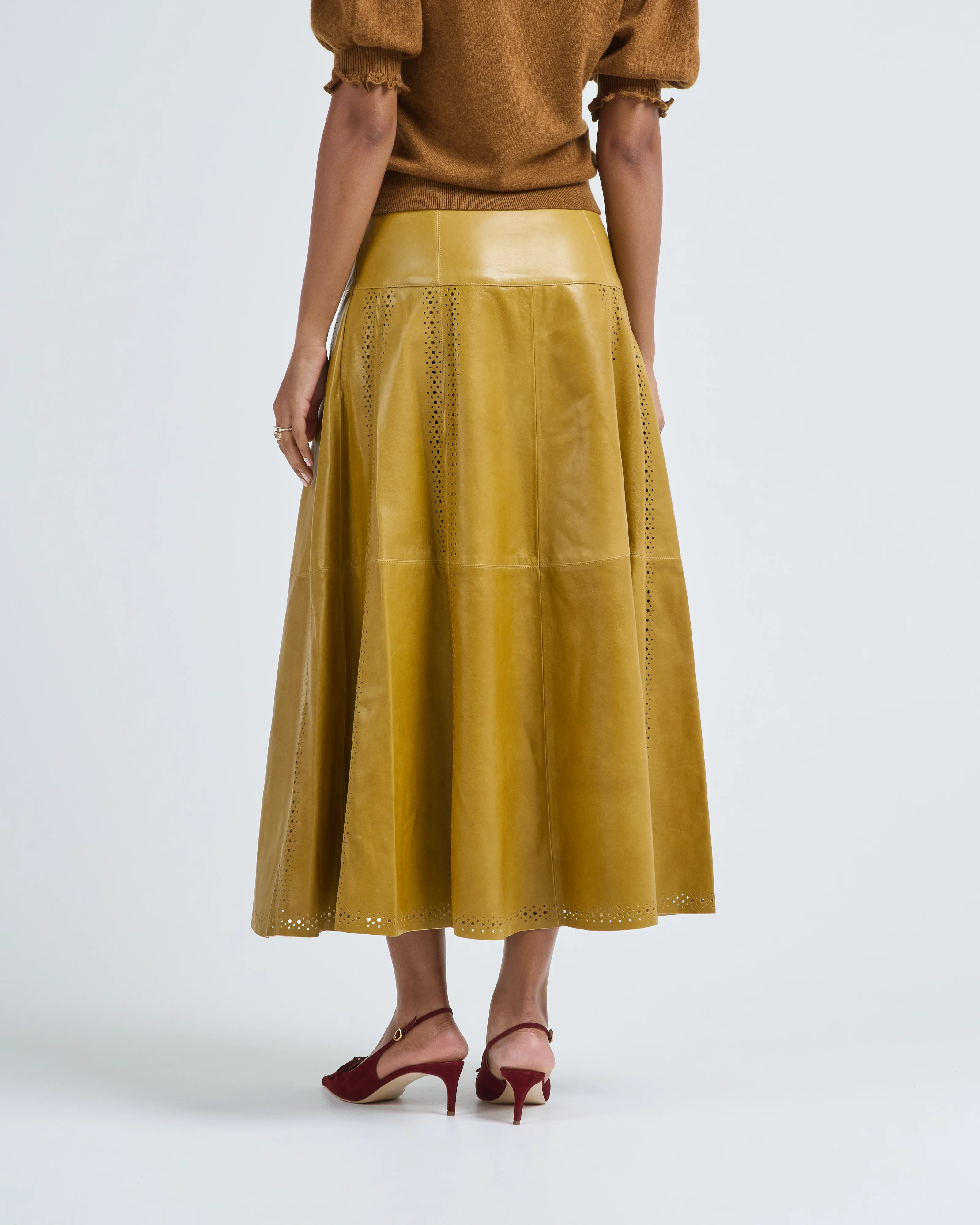 aninda leather midi skirt - Image 4