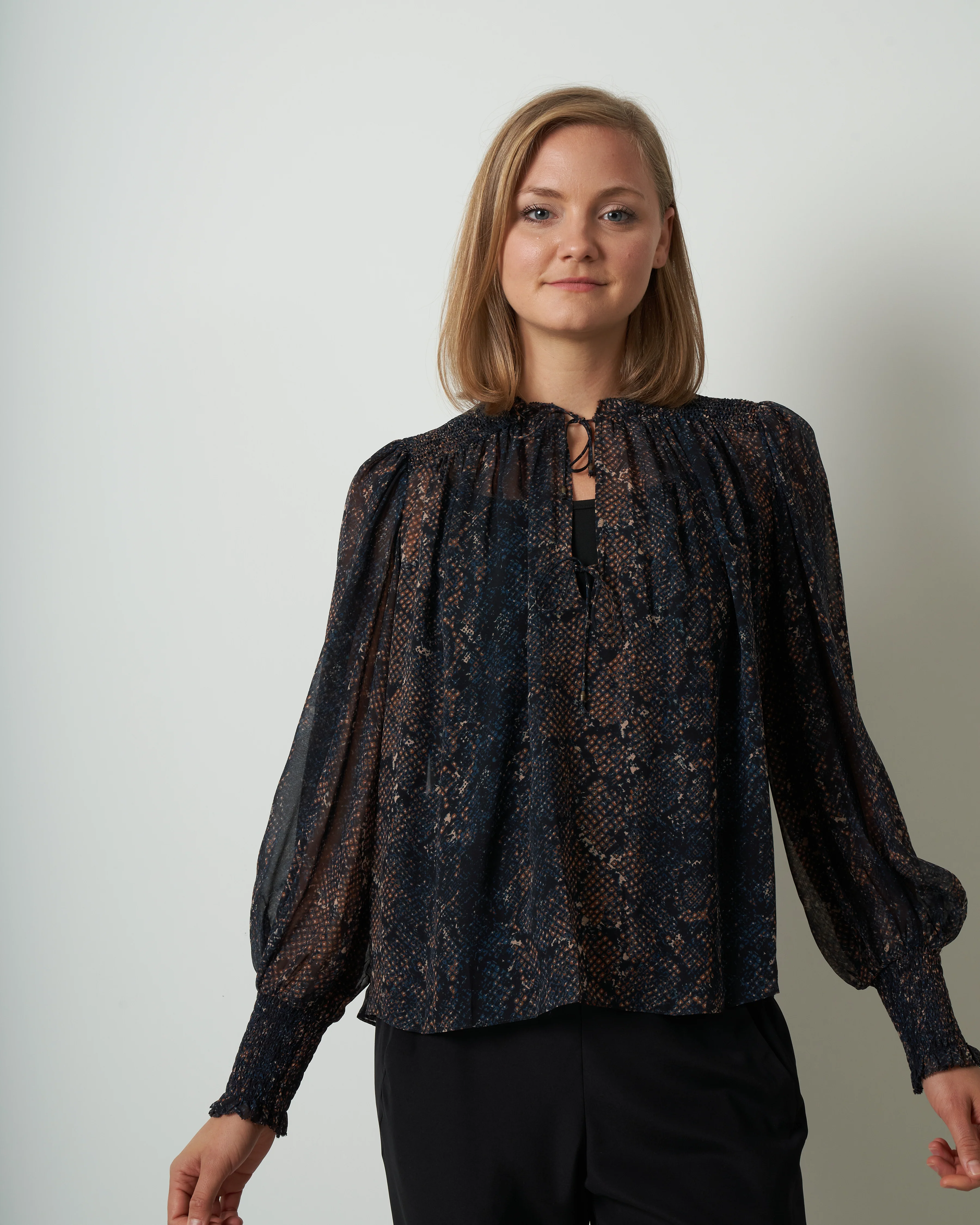 anita blouse - midnight python