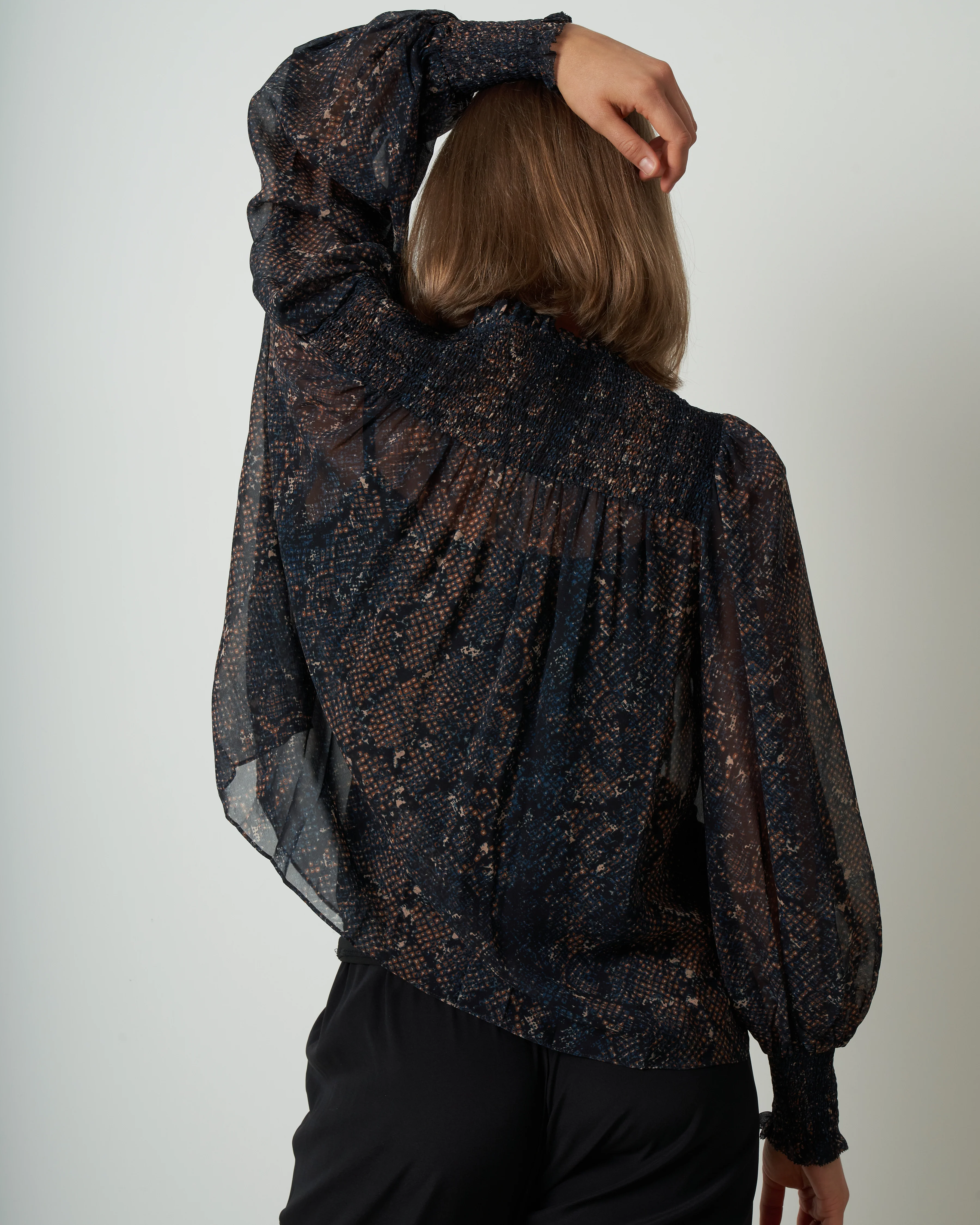 anita blouse - midnight python - Image 4