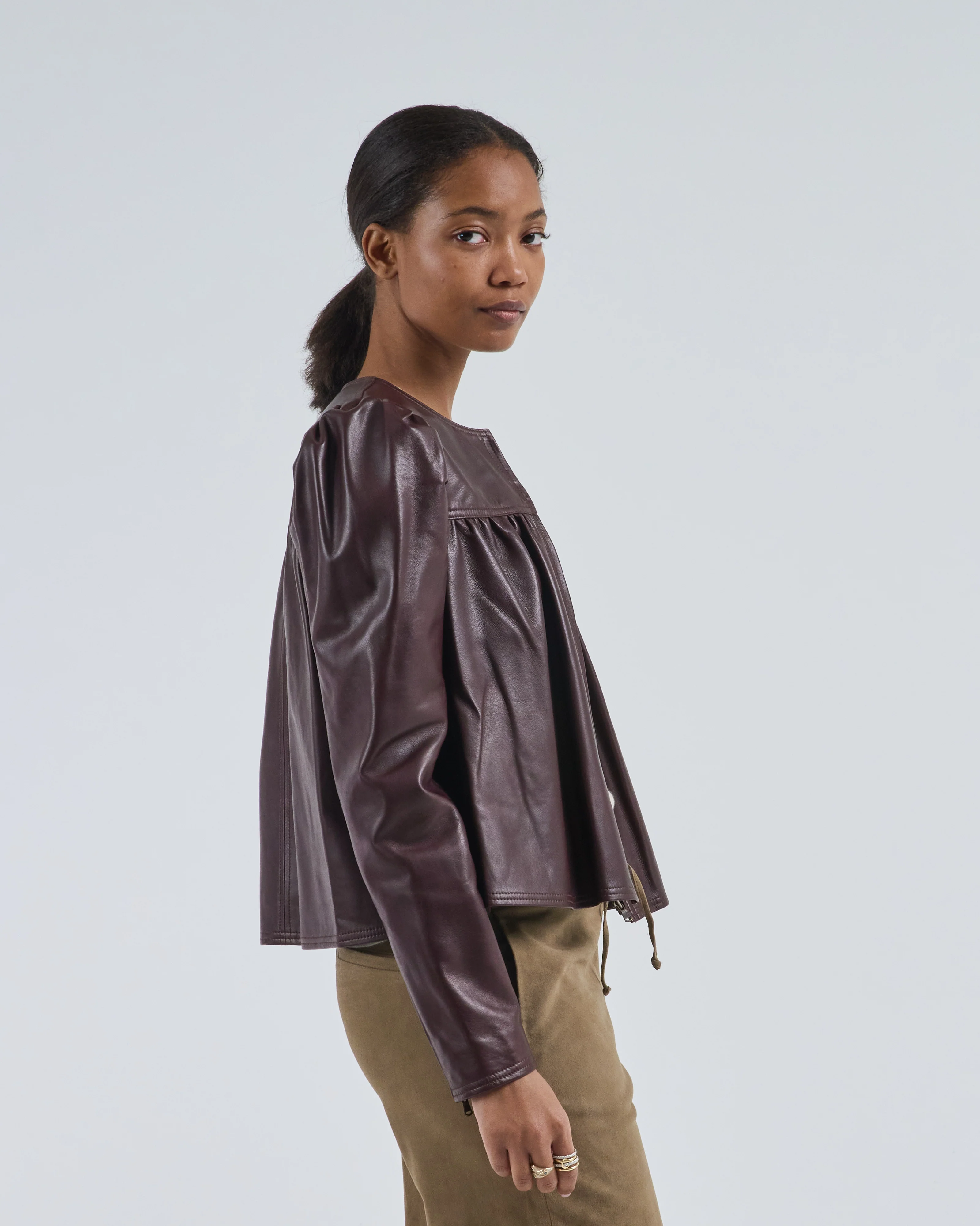anouk zip up leather jacket - Image 3