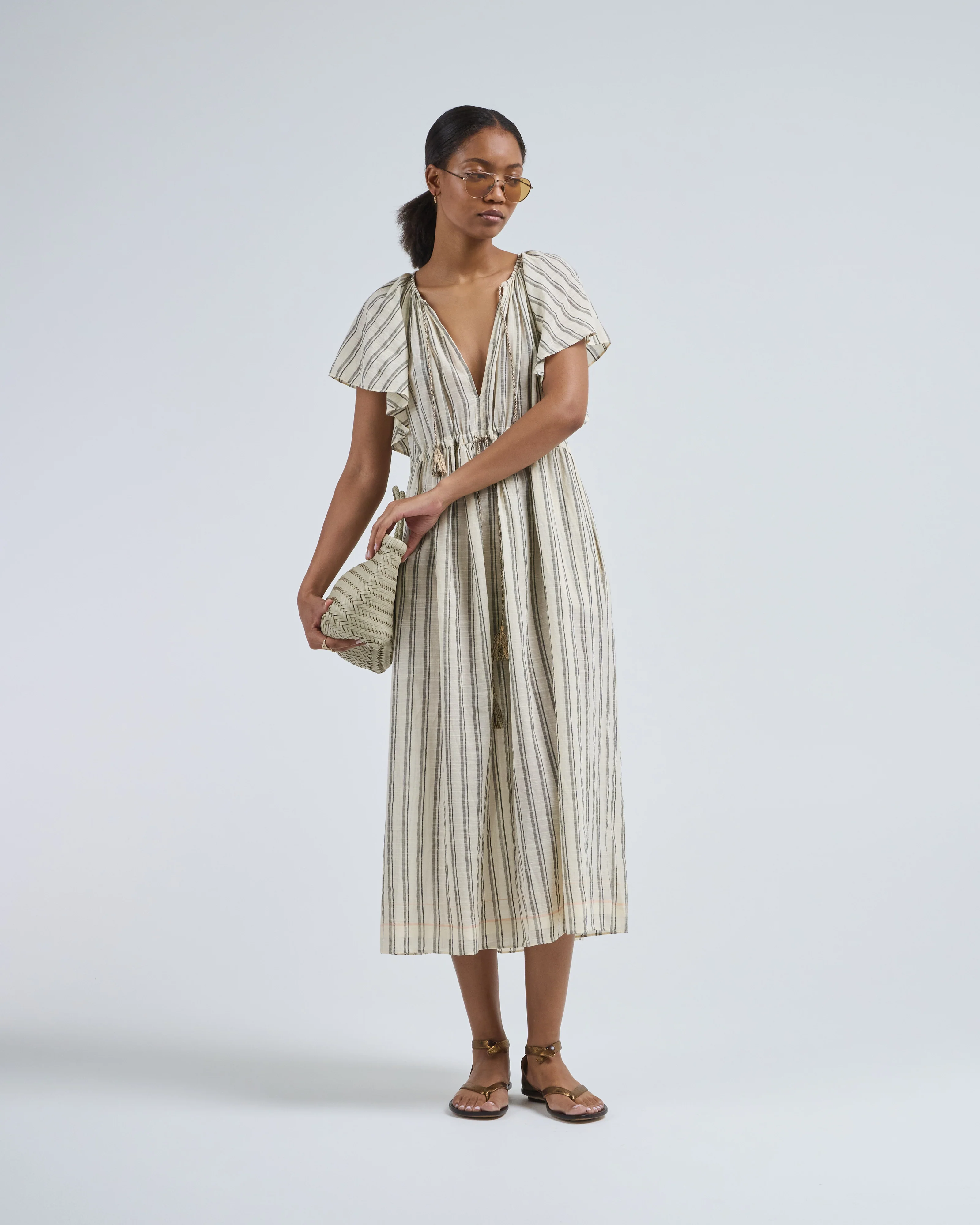 ariane striped dress coverup