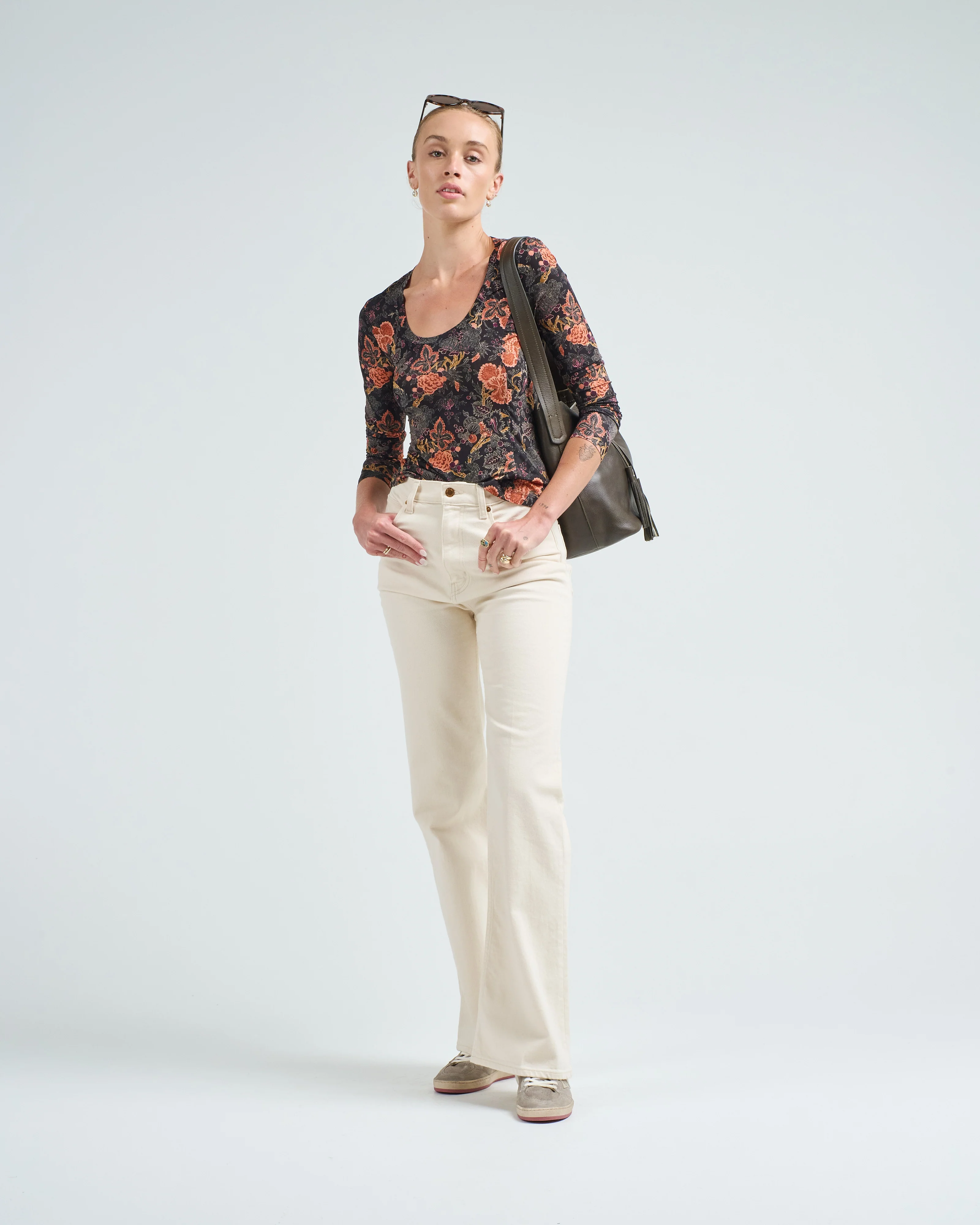 aris jersey long sleeve u-neck top - Image 2