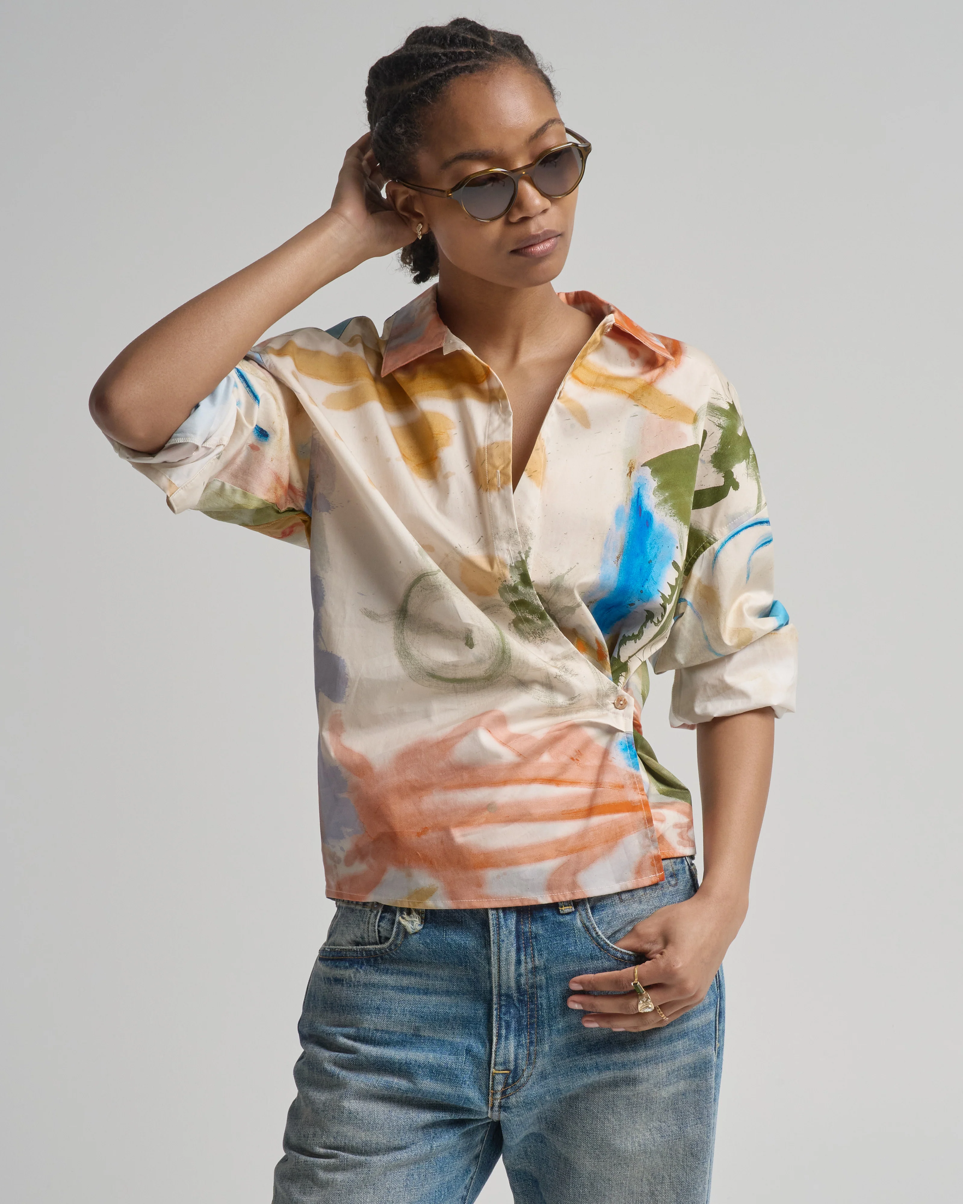 artist long sleeve cotton blouse - Image 3