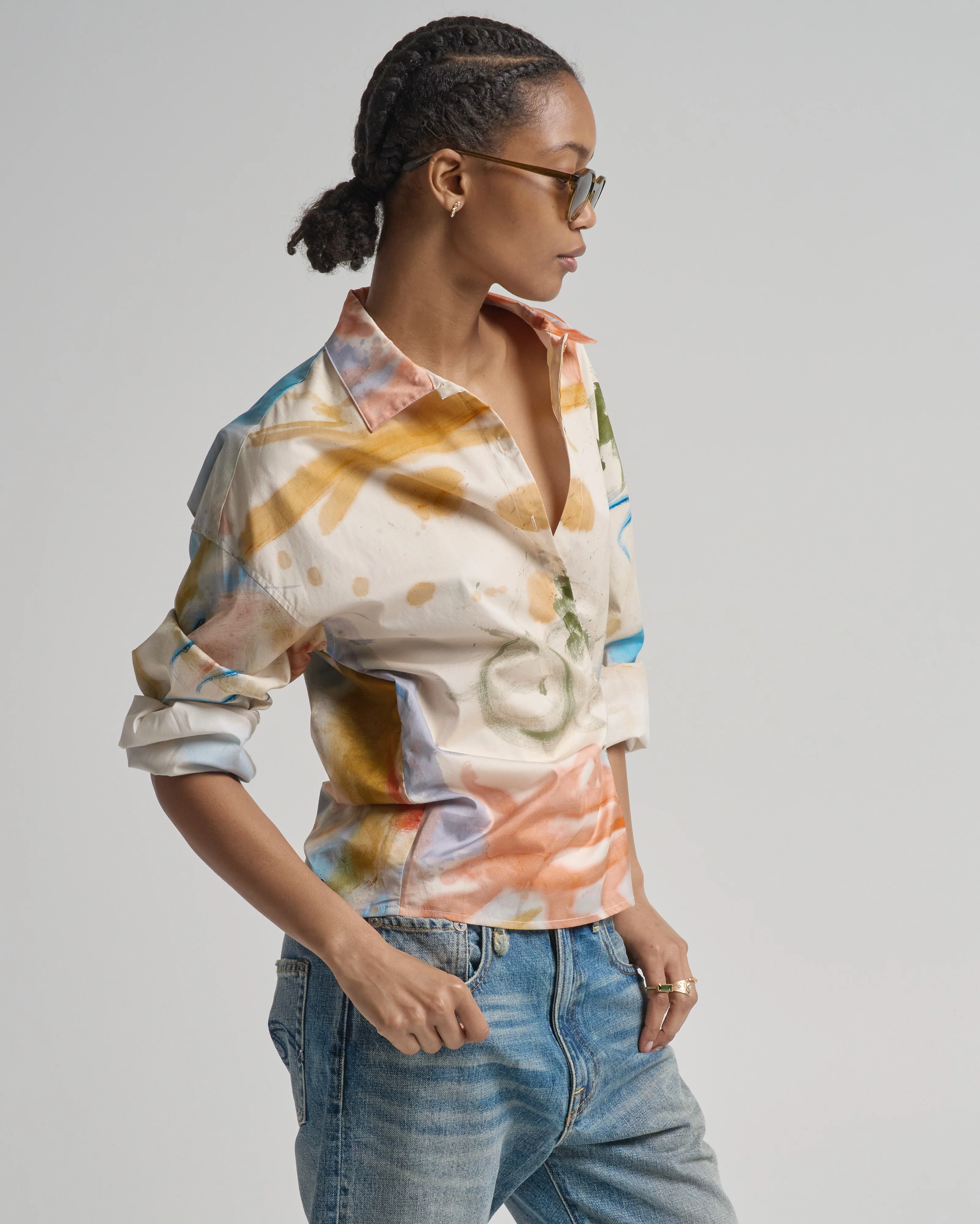 artist long sleeve cotton blouse - Image 4