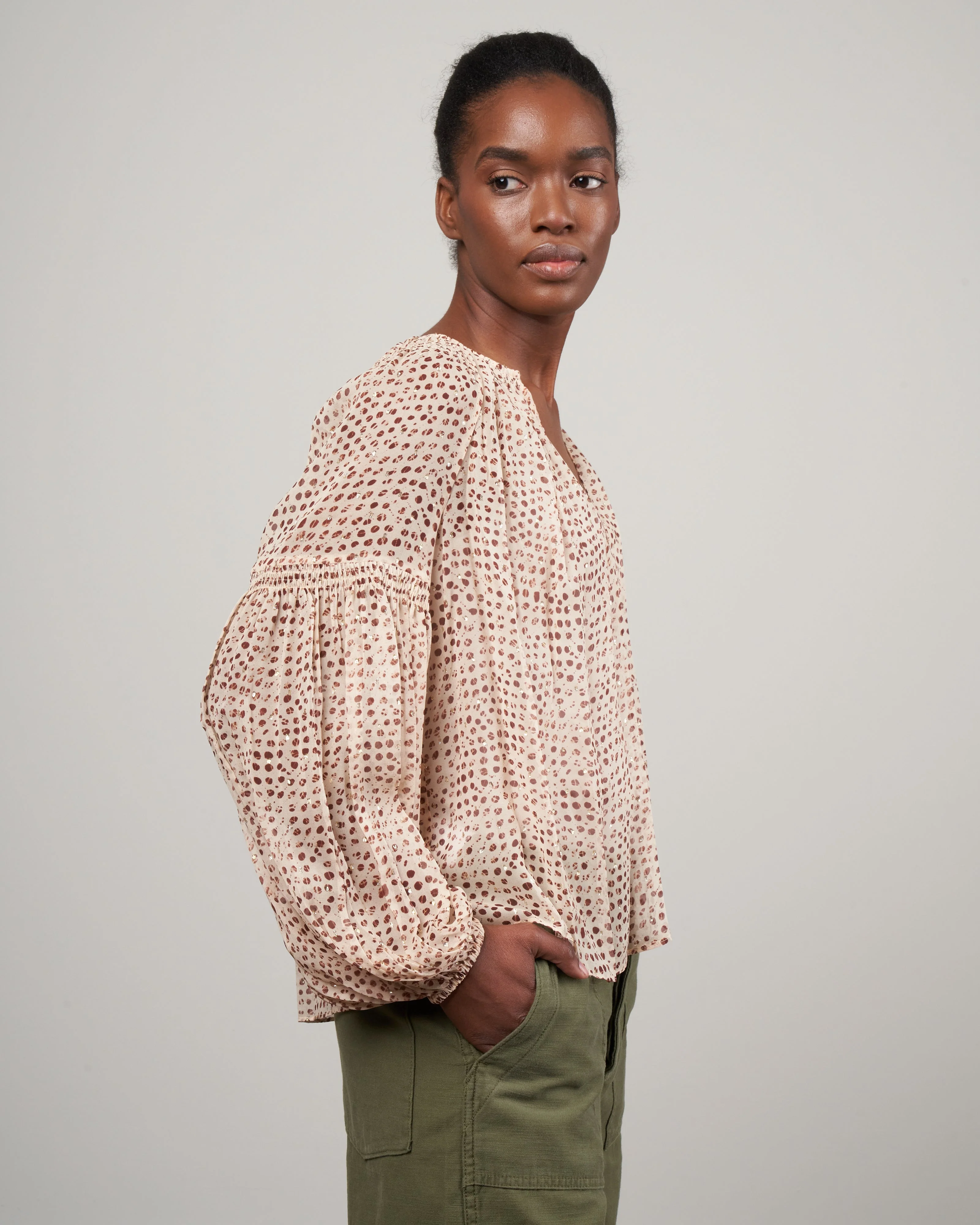 bellita blouse - leopard ikat dot lid - Image 3