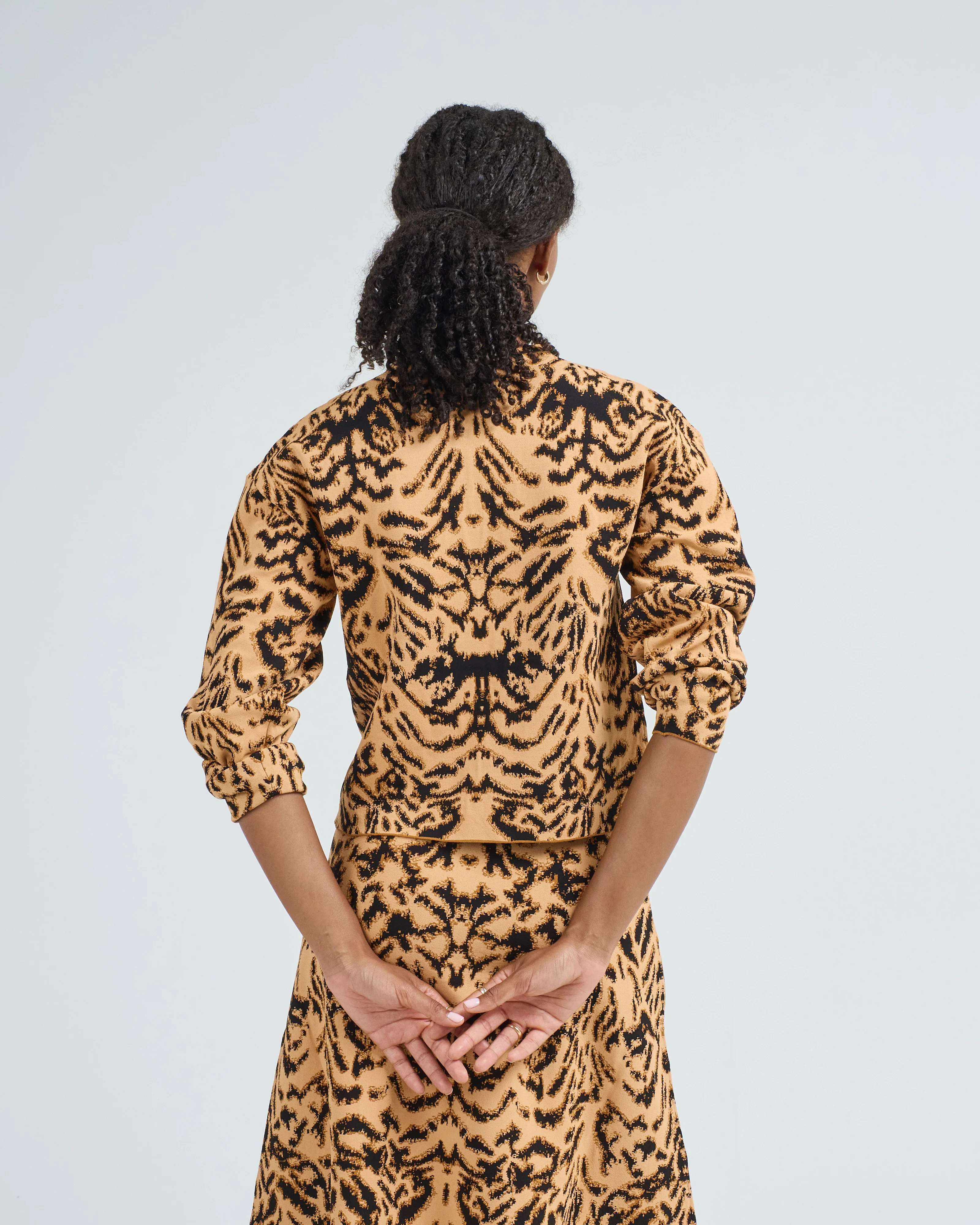 cade jacquard knit long sleeve pullover - Image 4