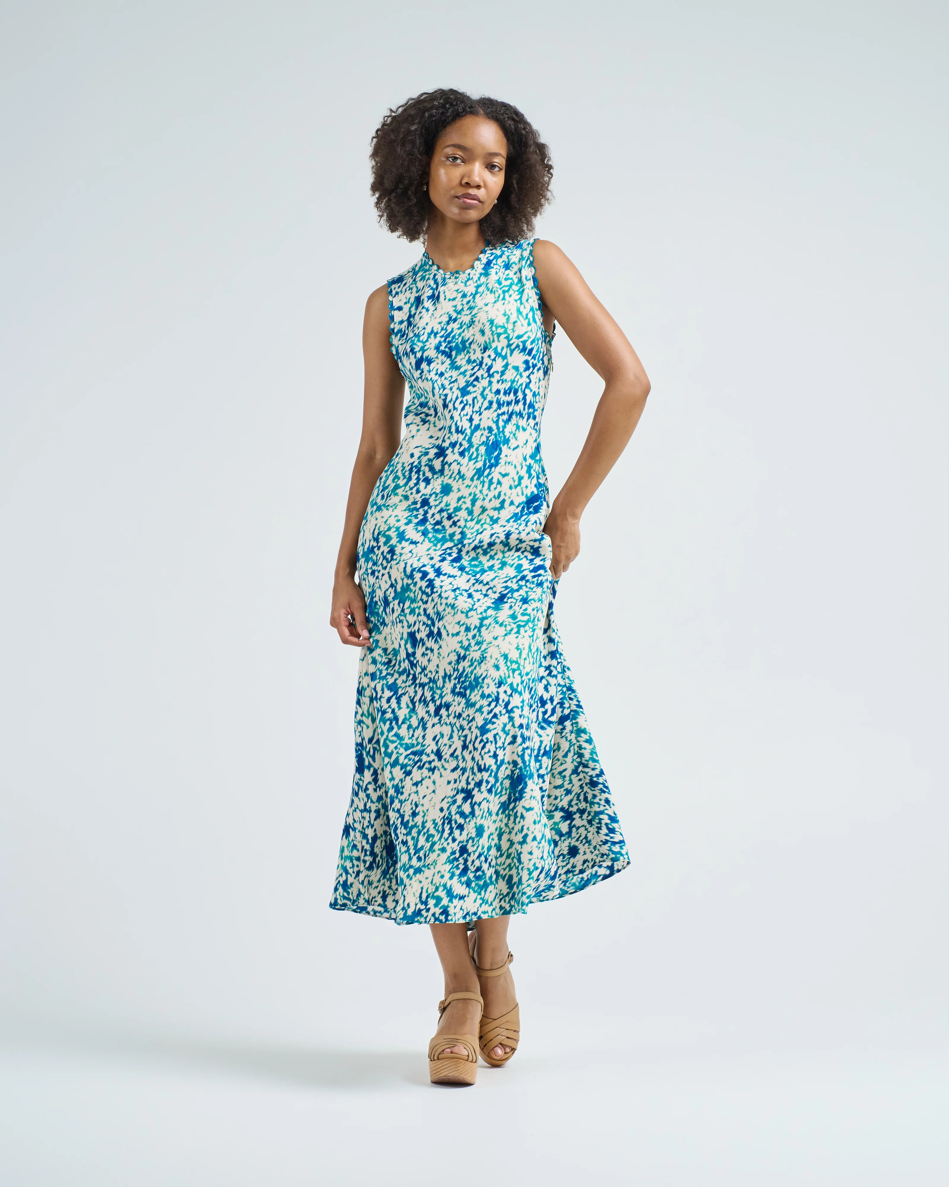 clea sleeveless bias midi dress - Image 2