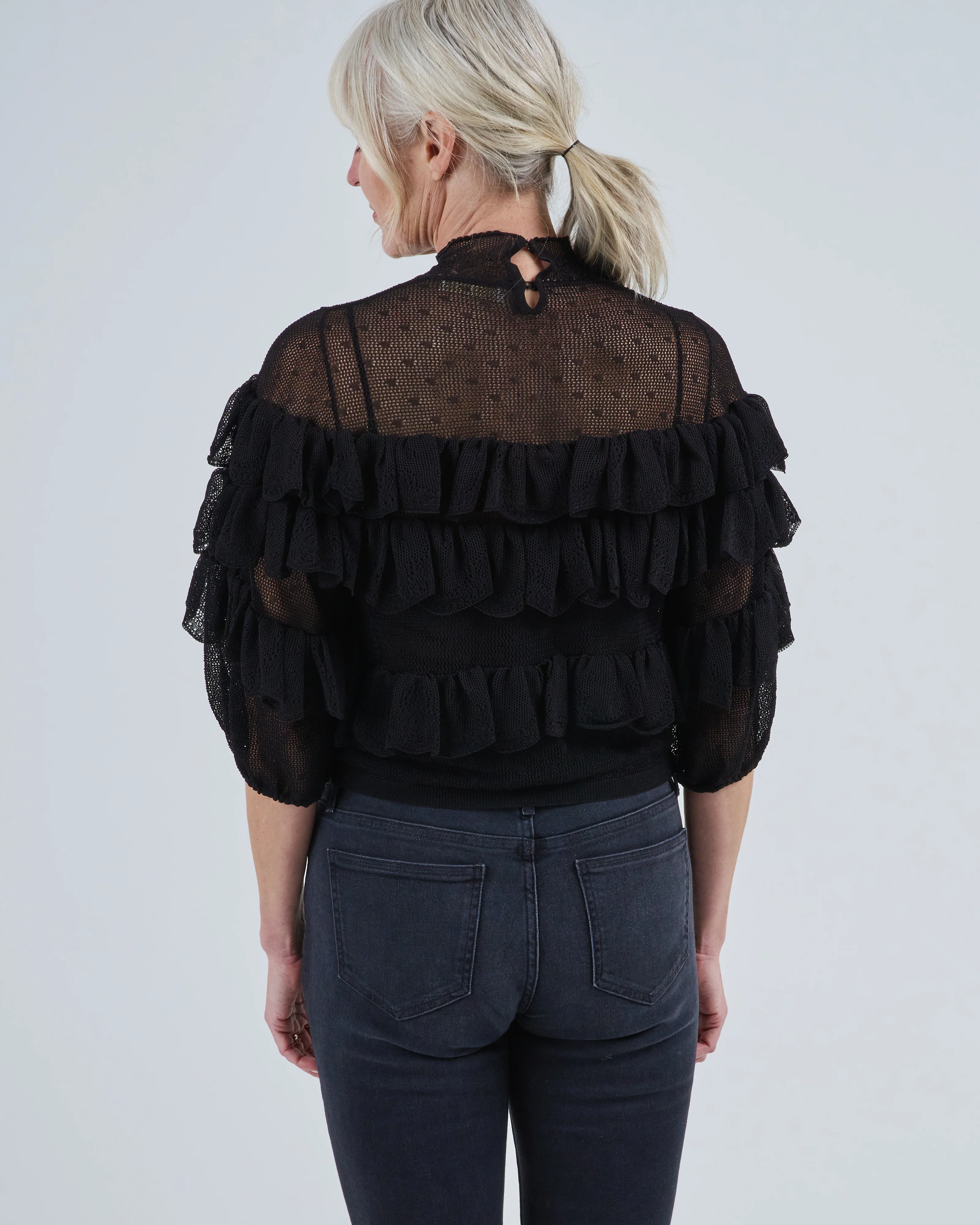 corinna mock neck tiered ruffle top - Image 5