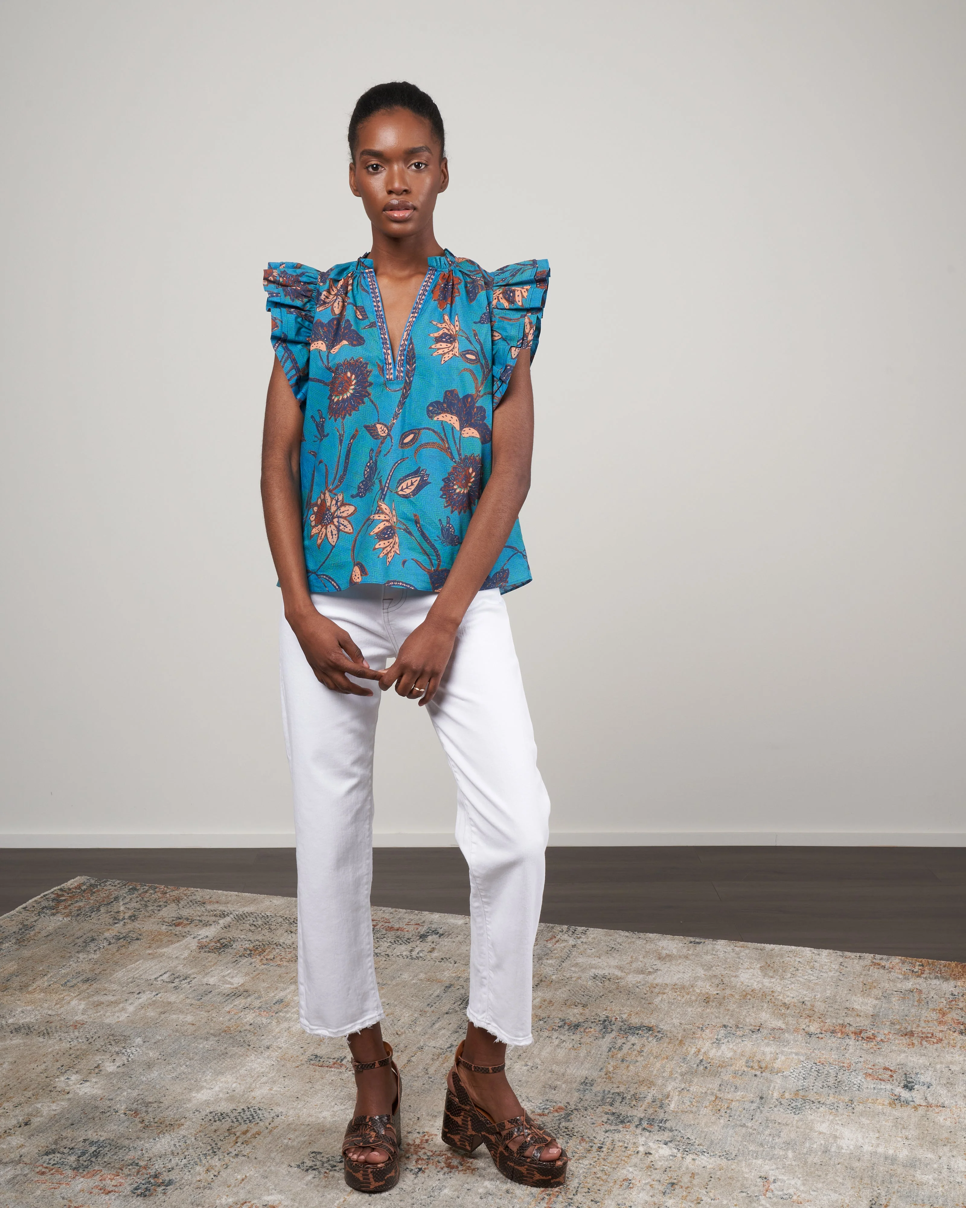 elena top - lagoon - Image 2