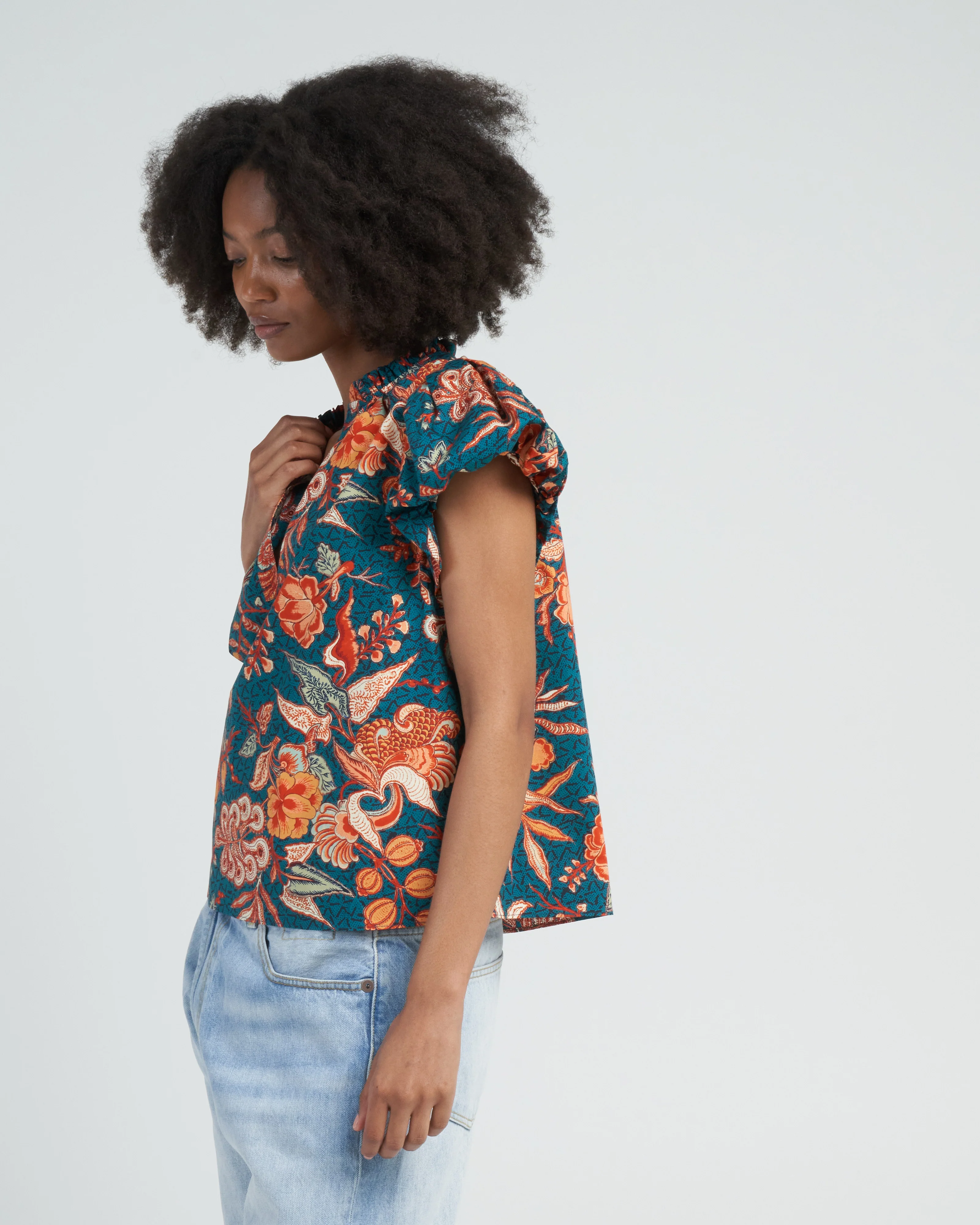 evelyn top - delphinium - Image 3