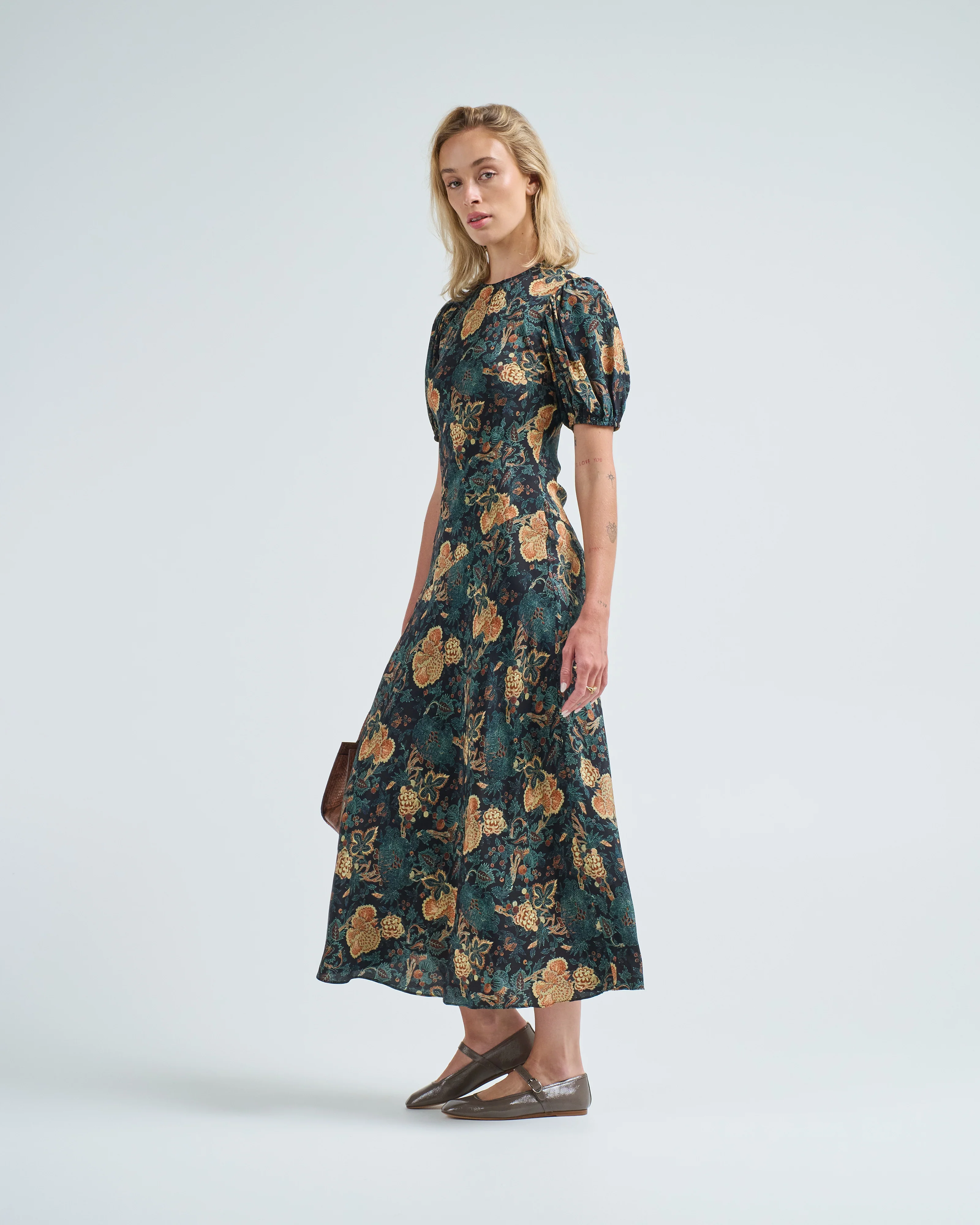 ines puff sleeve midi dress - Image 3