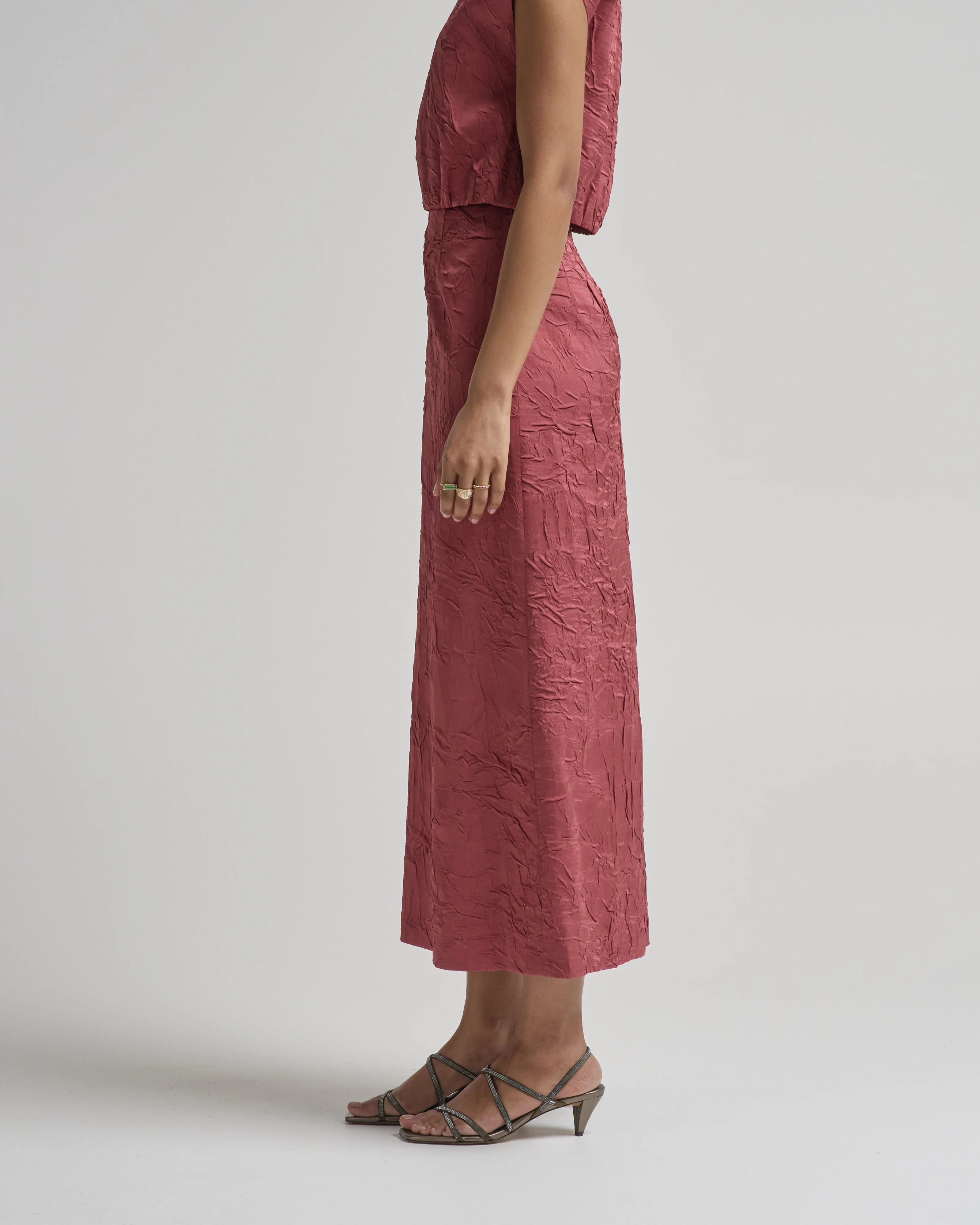 inez satin pencil skirt - Image 4