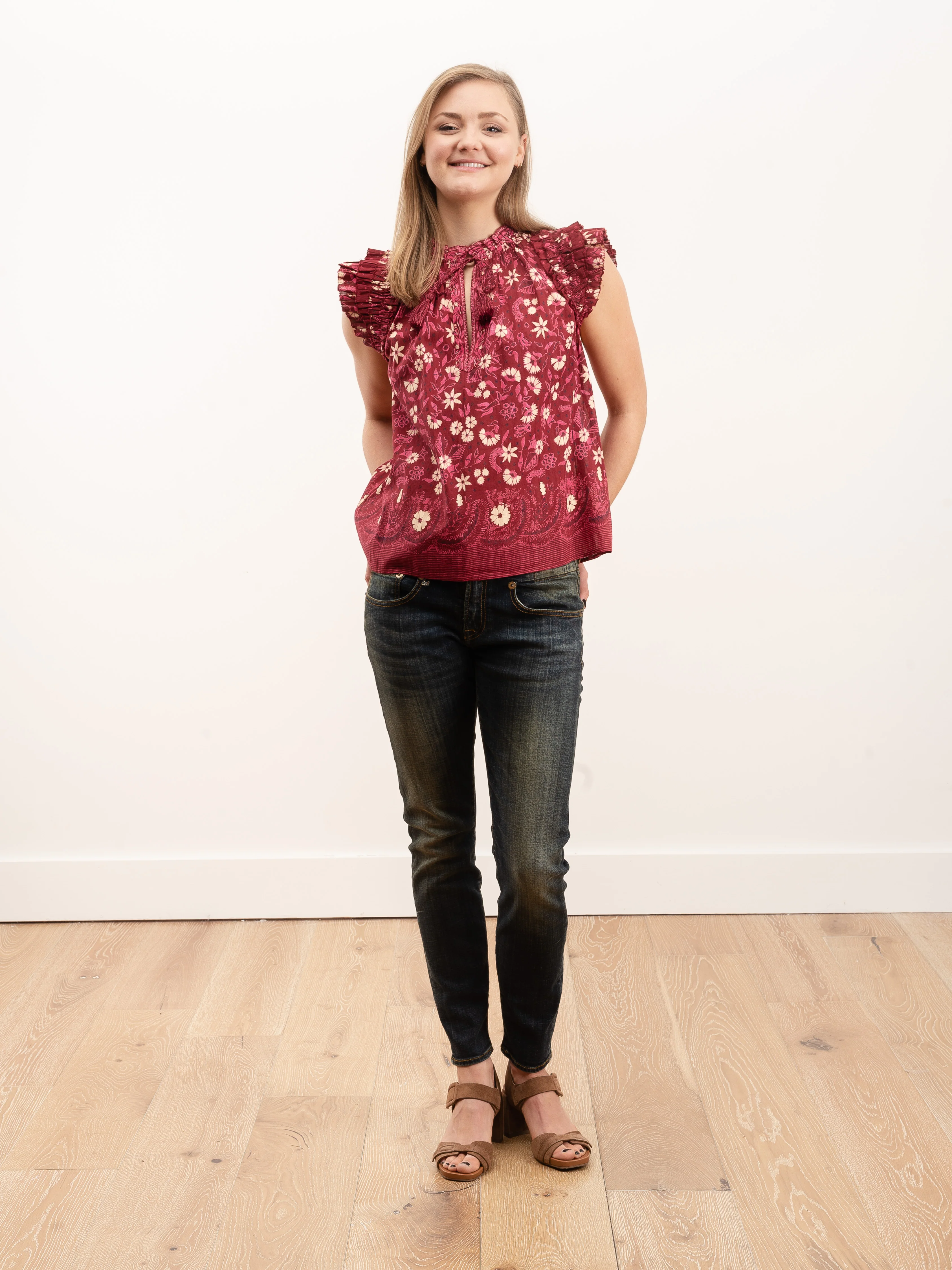 iris top - burgundy - Image 2