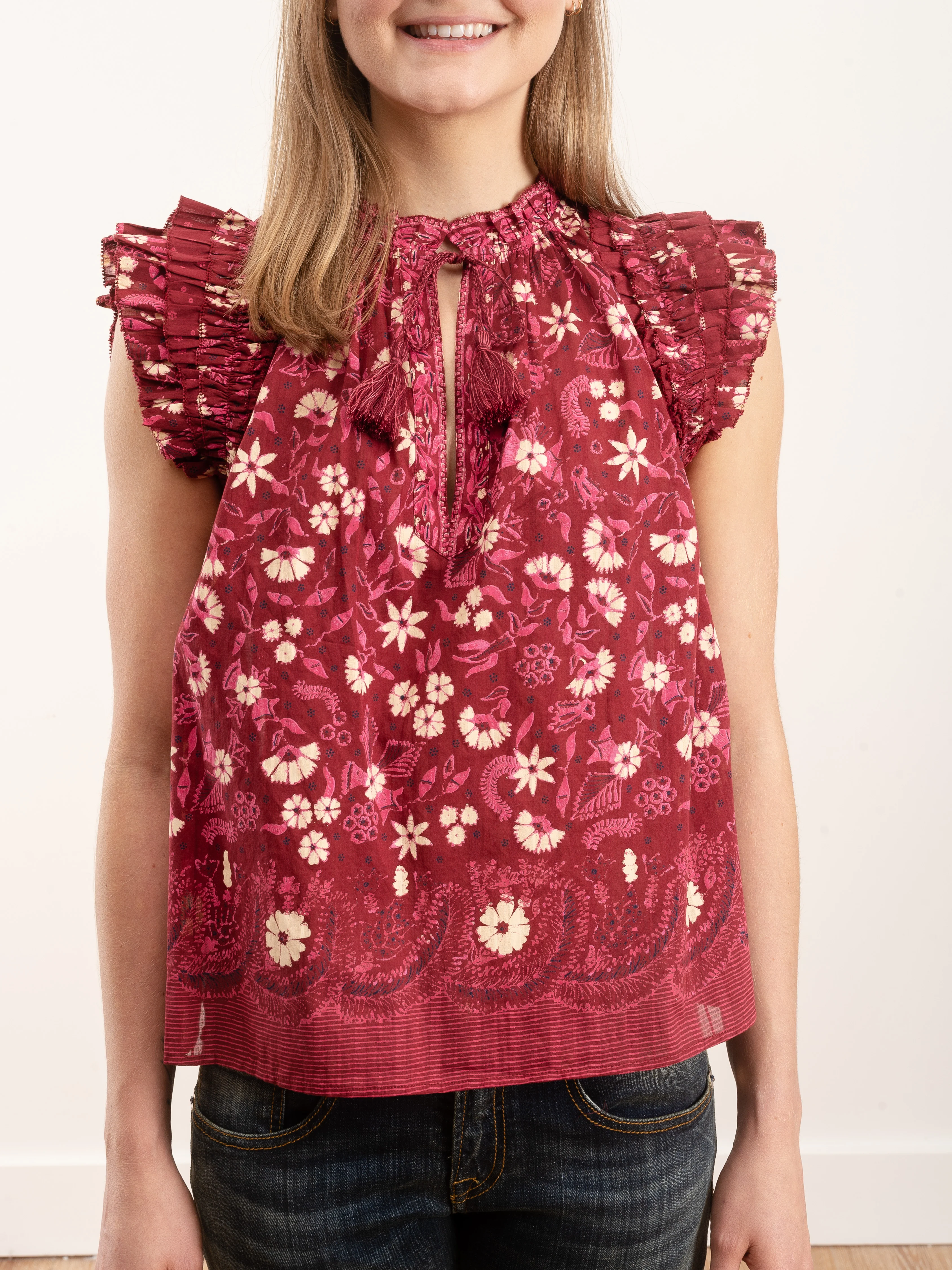 iris top - burgundy - Image 3