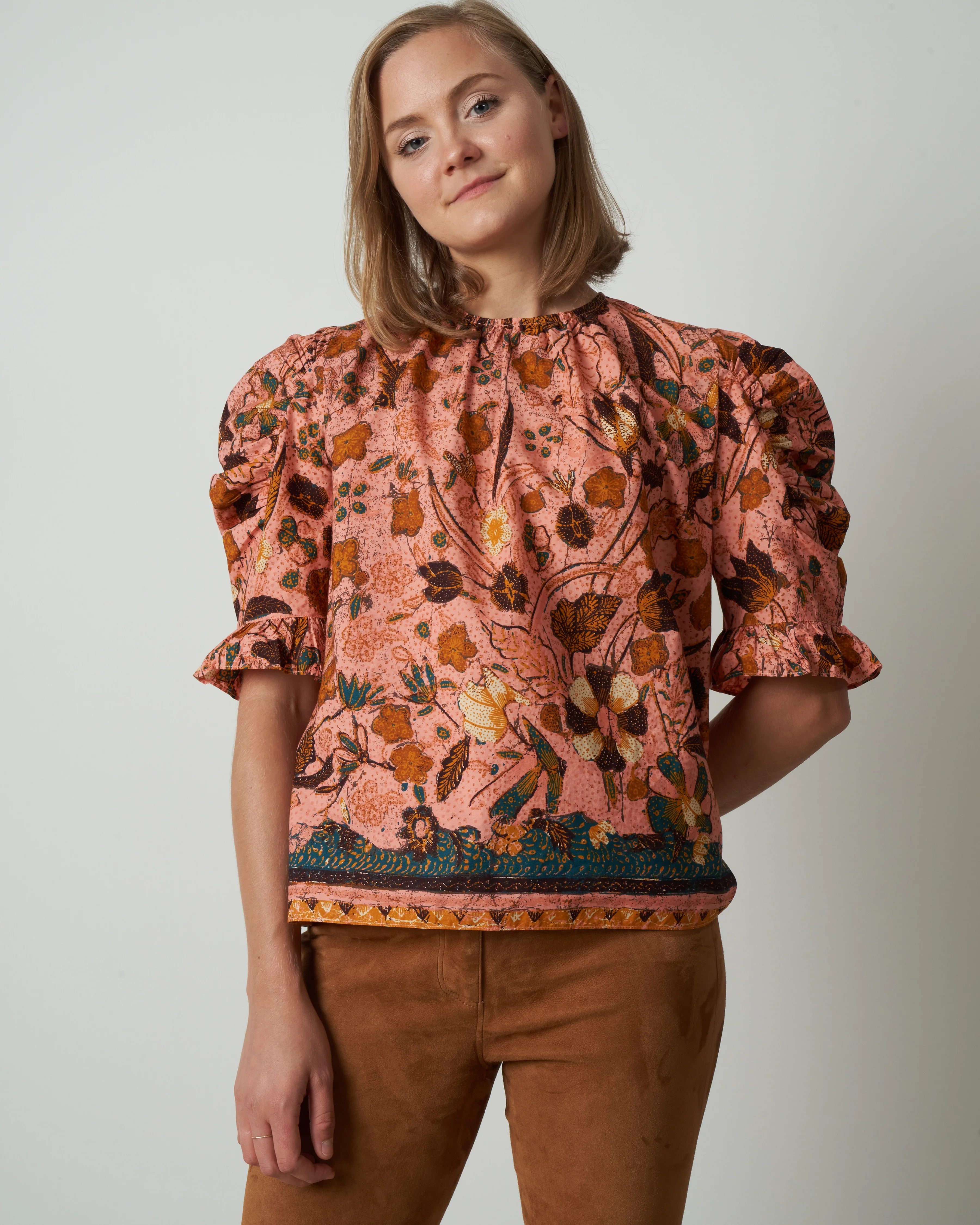 joni blouse - blush floral - Image 2