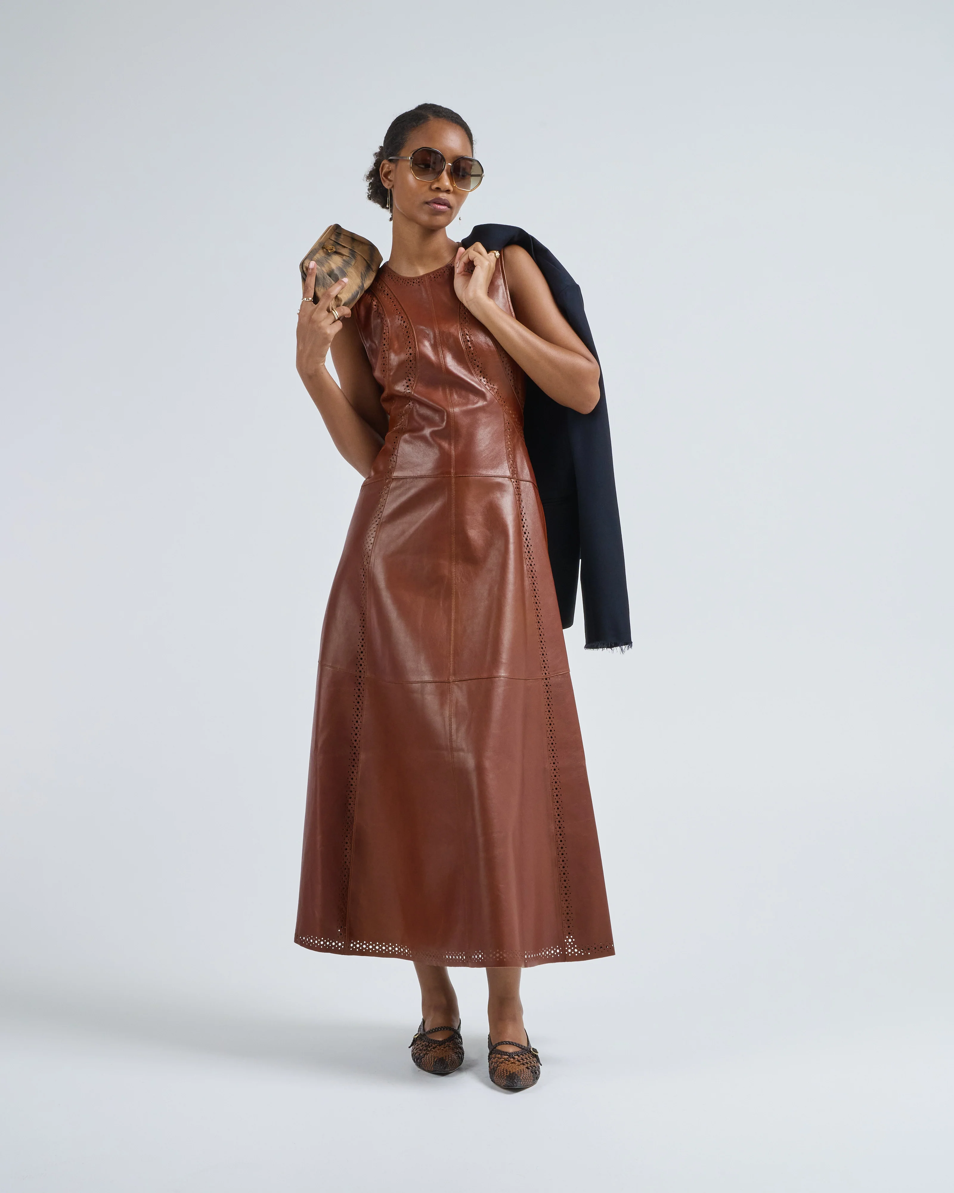 juliette leather sleeveless midi dress - Image 2