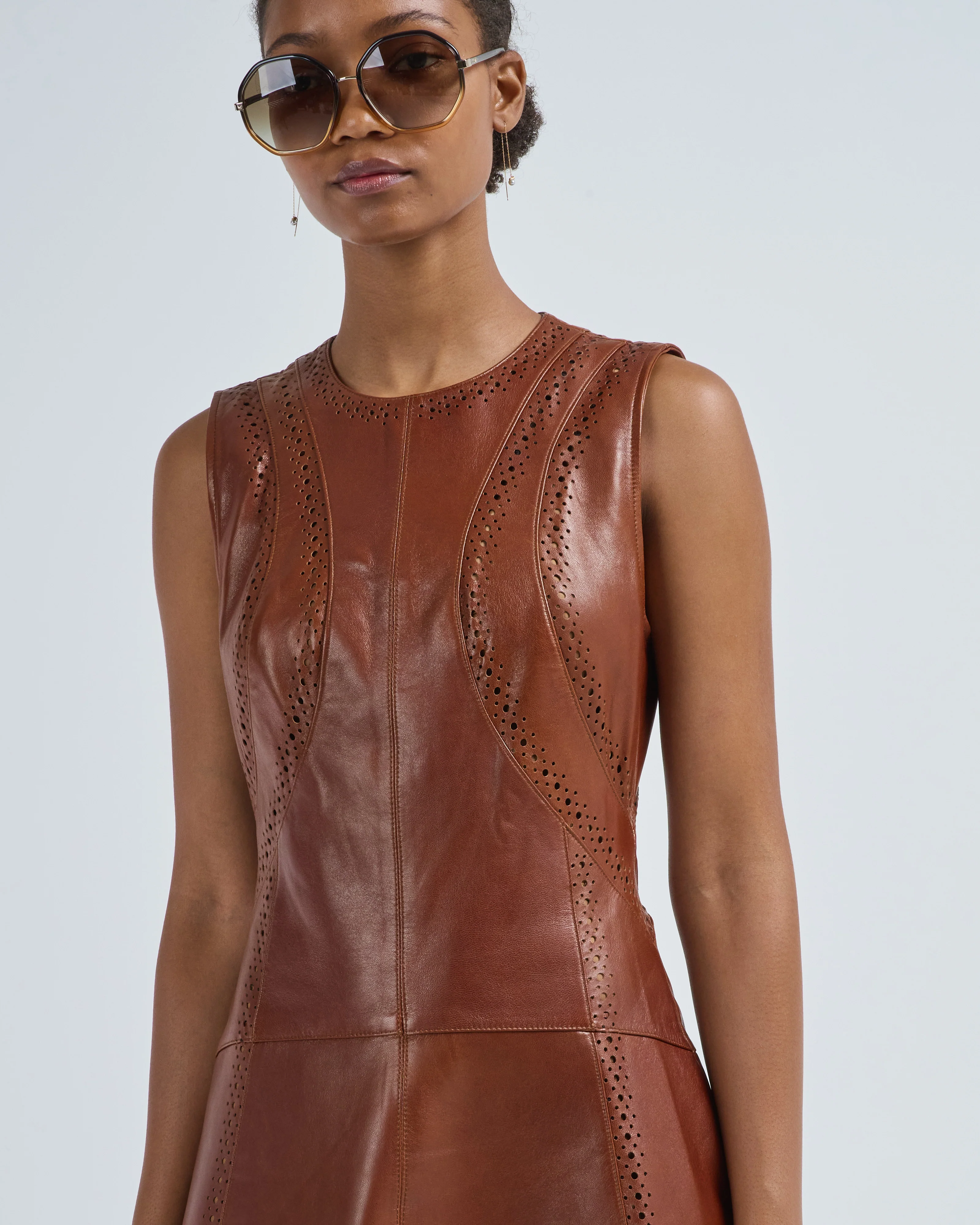 juliette leather sleeveless midi dress - Image 4