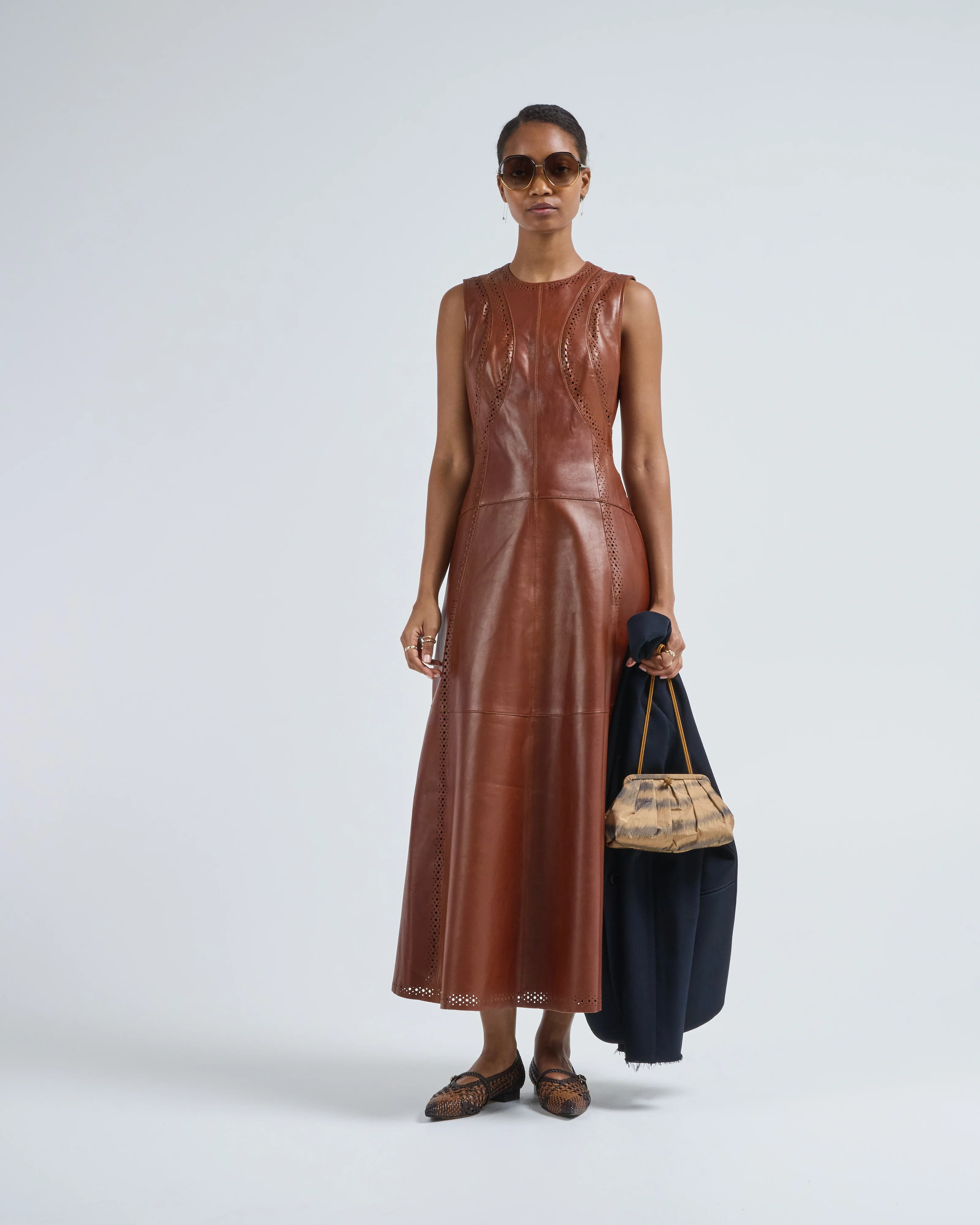juliette leather sleeveless midi dress - Image 5