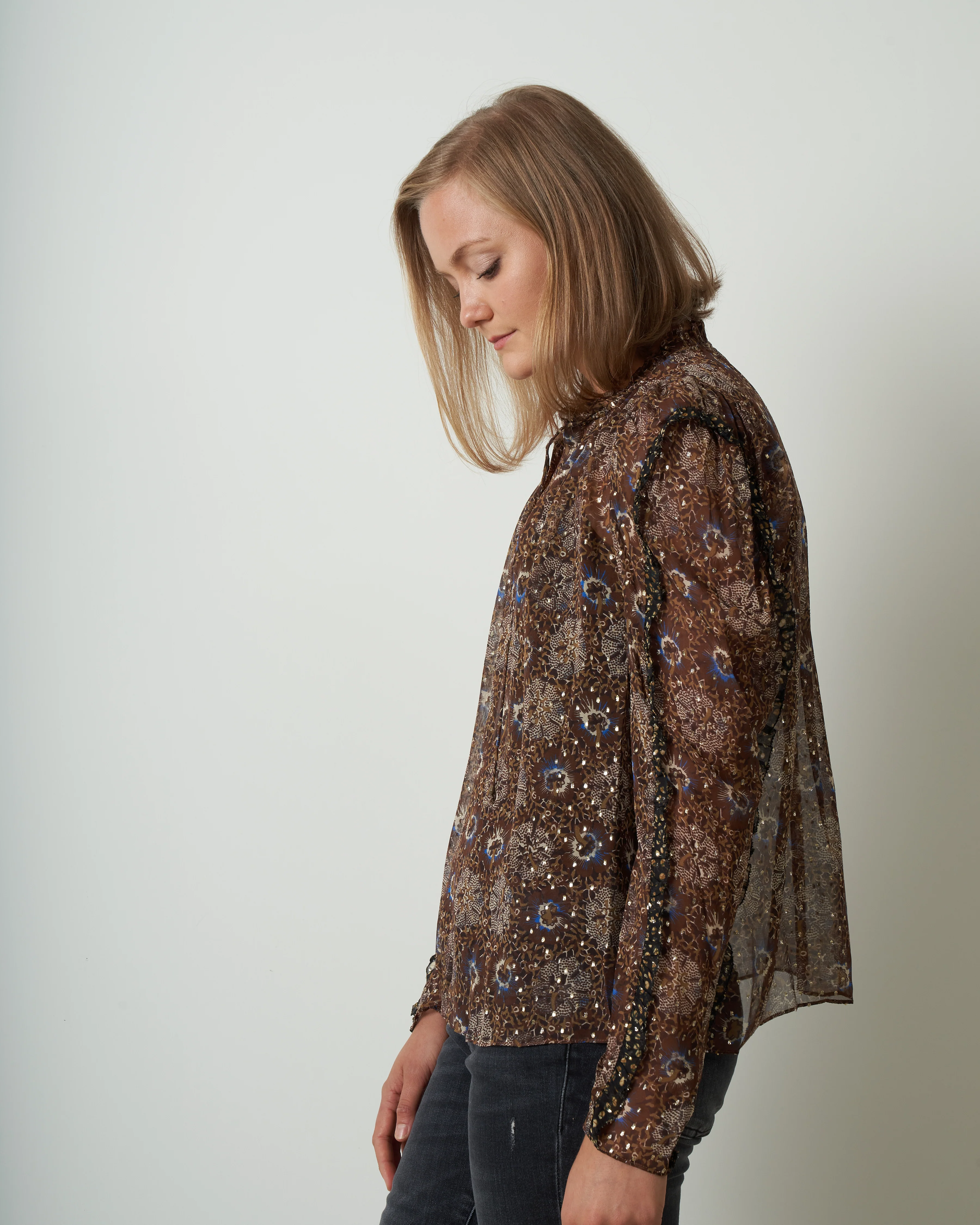 marilla blouse - noir patchwork - Image 2