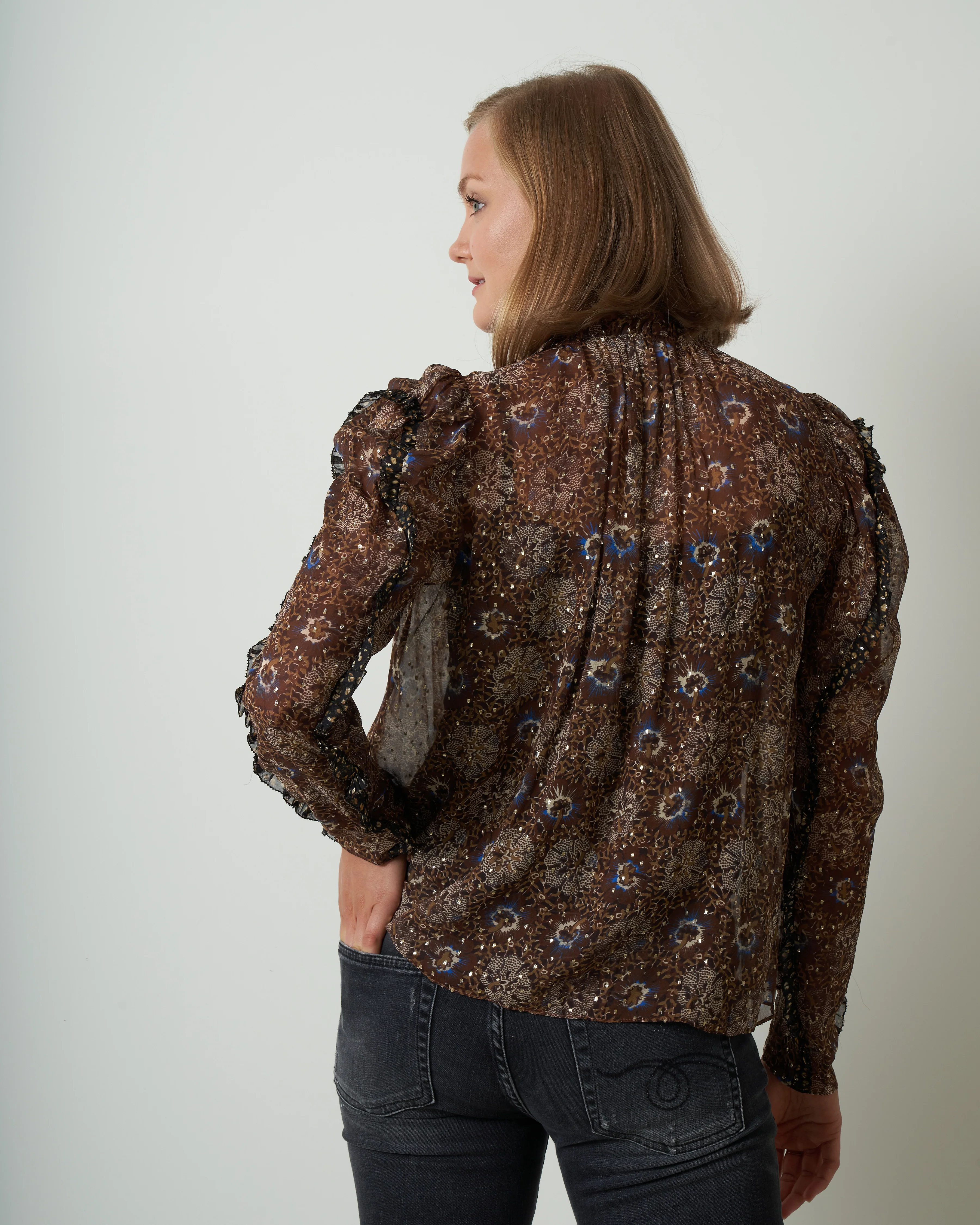 marilla blouse - noir patchwork - Image 3