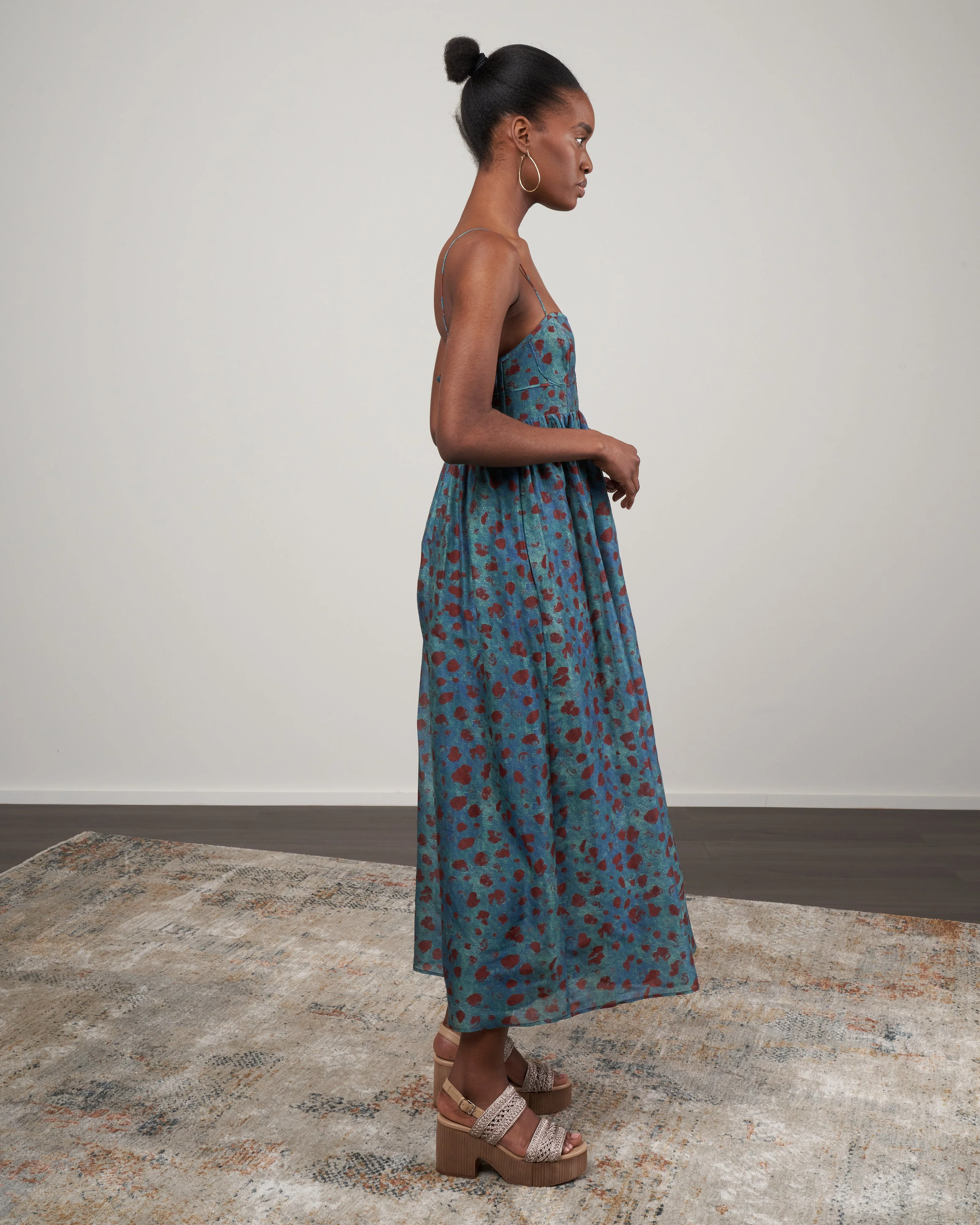 mariza dress - teal handprint dot - Image 2