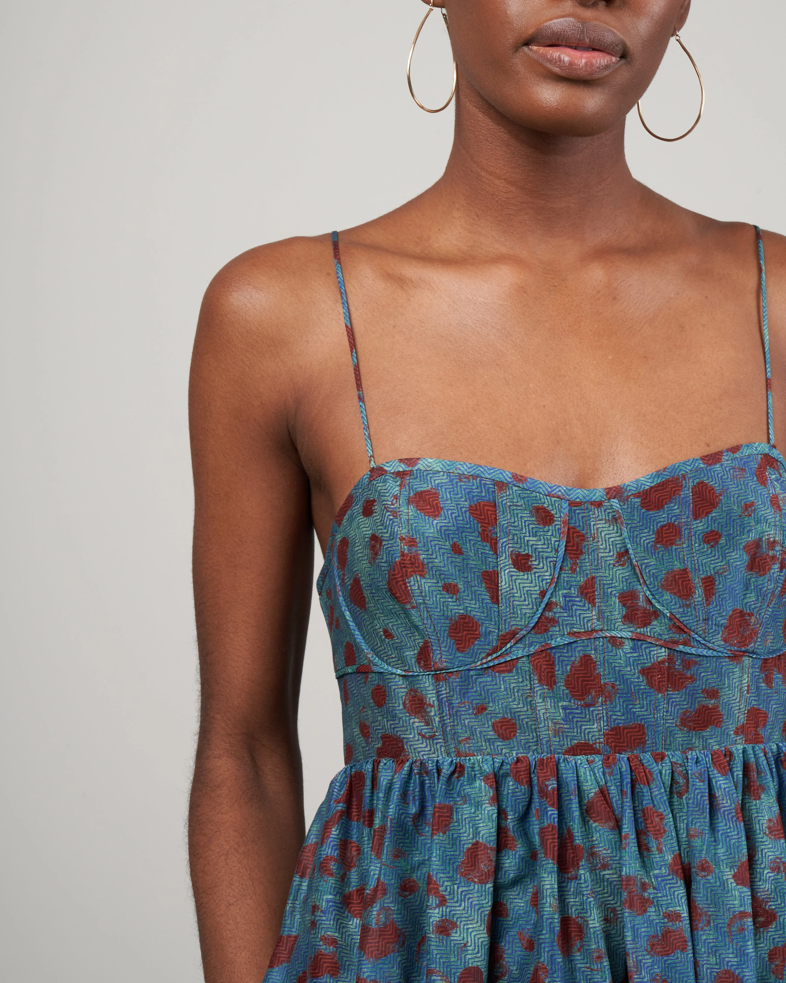 mariza dress - teal handprint dot - Image 4