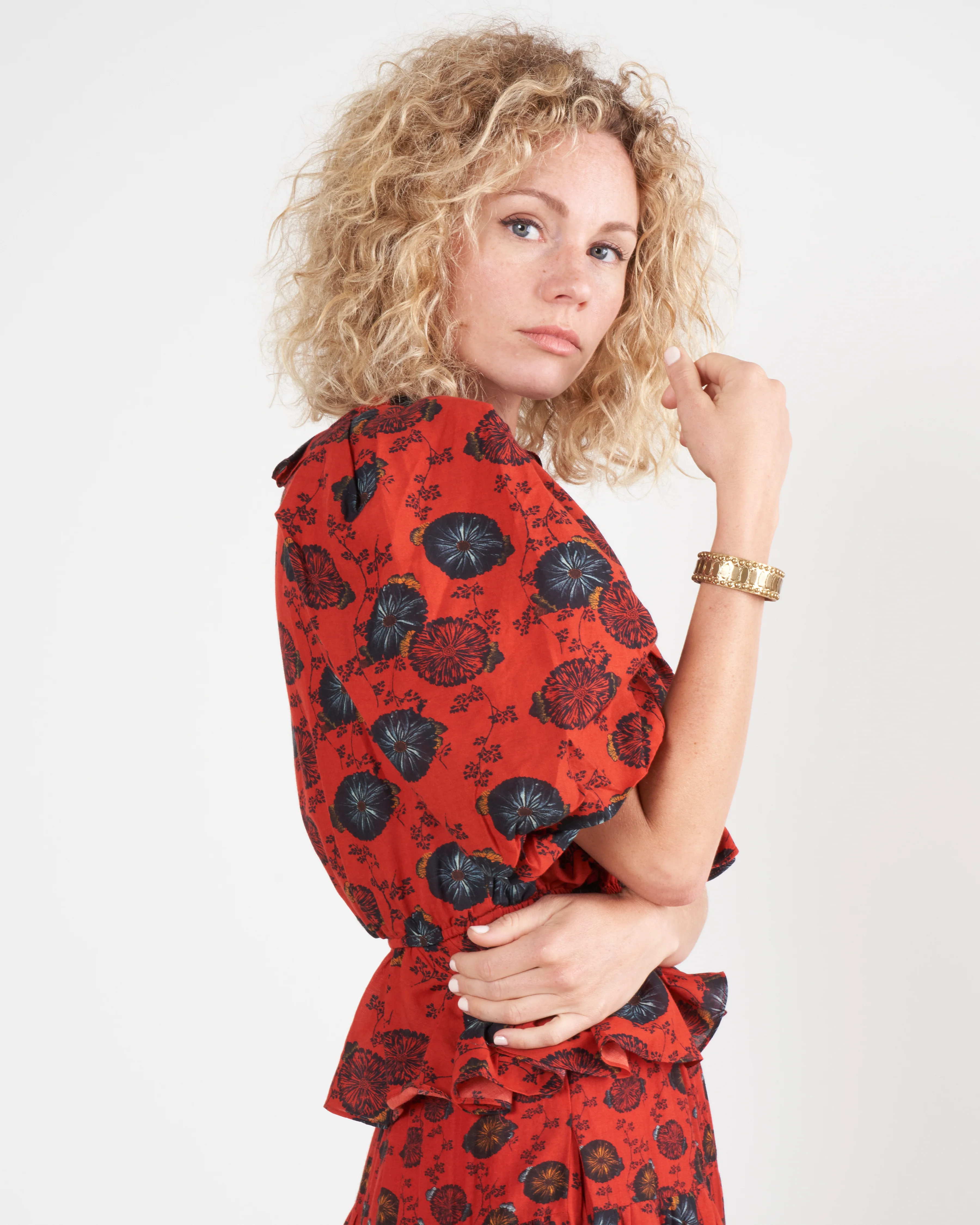 nadya blouse - poppy floral - Image 3