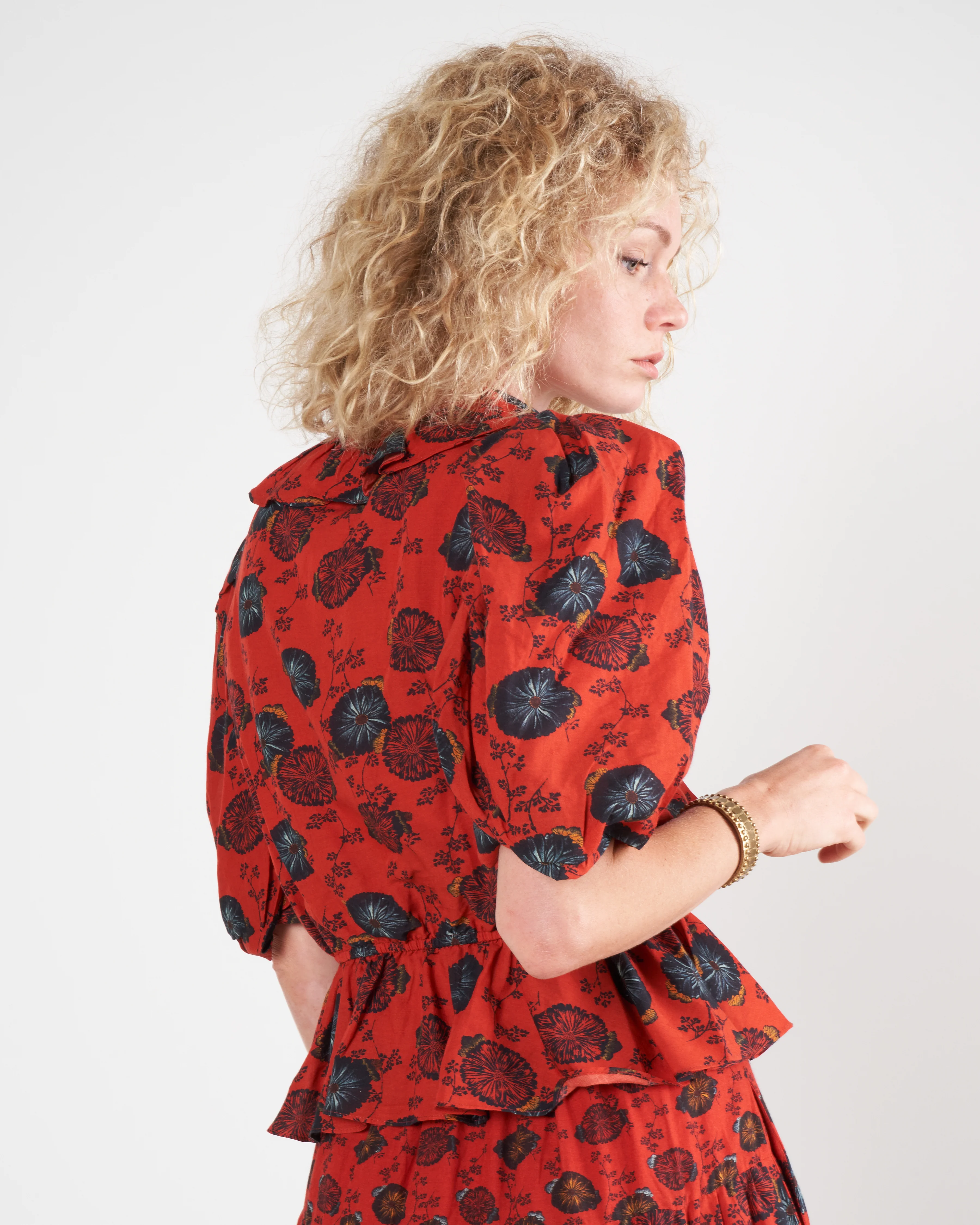 nadya blouse - poppy floral - Image 4