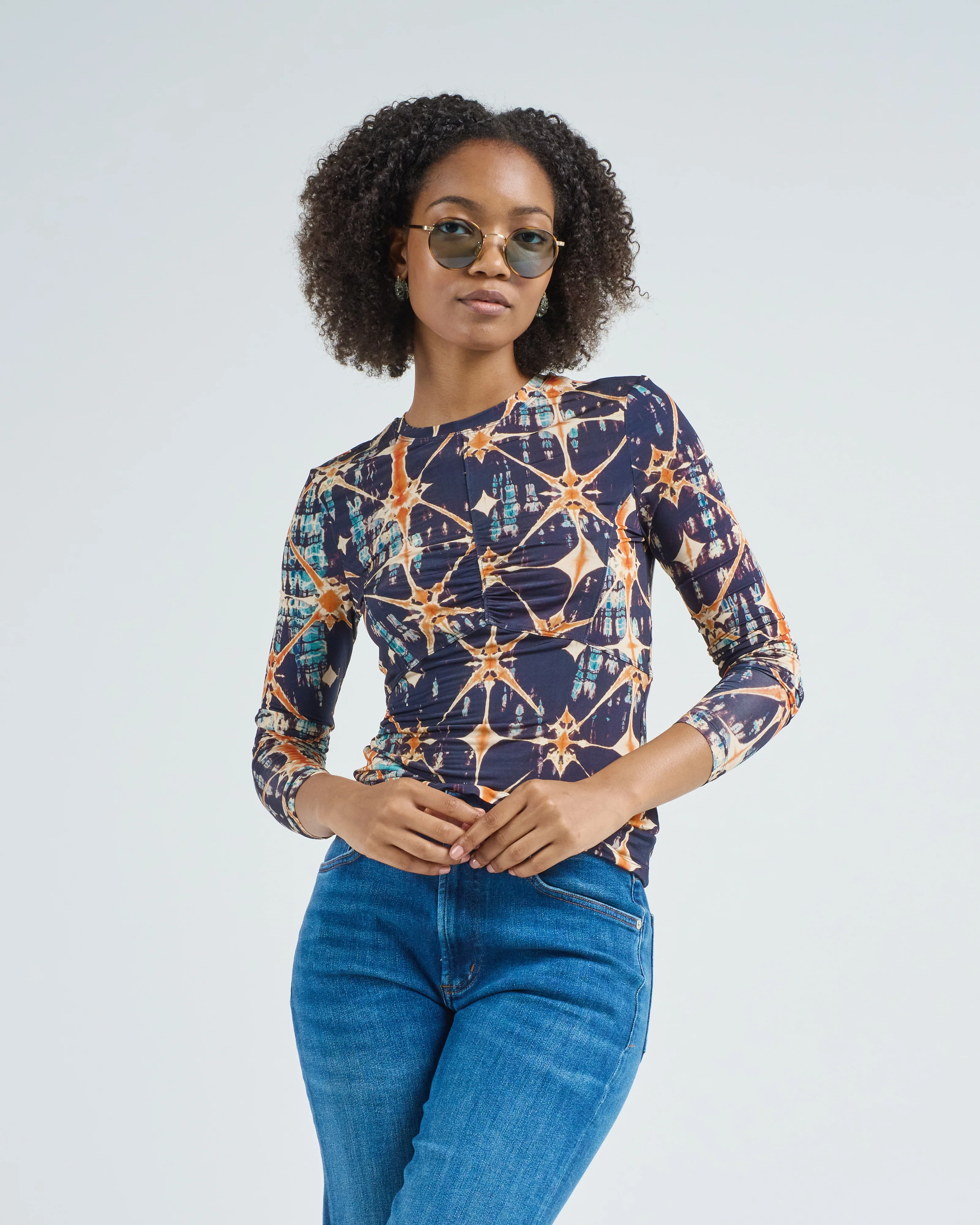 neri long sleeve ruched top - Image 3