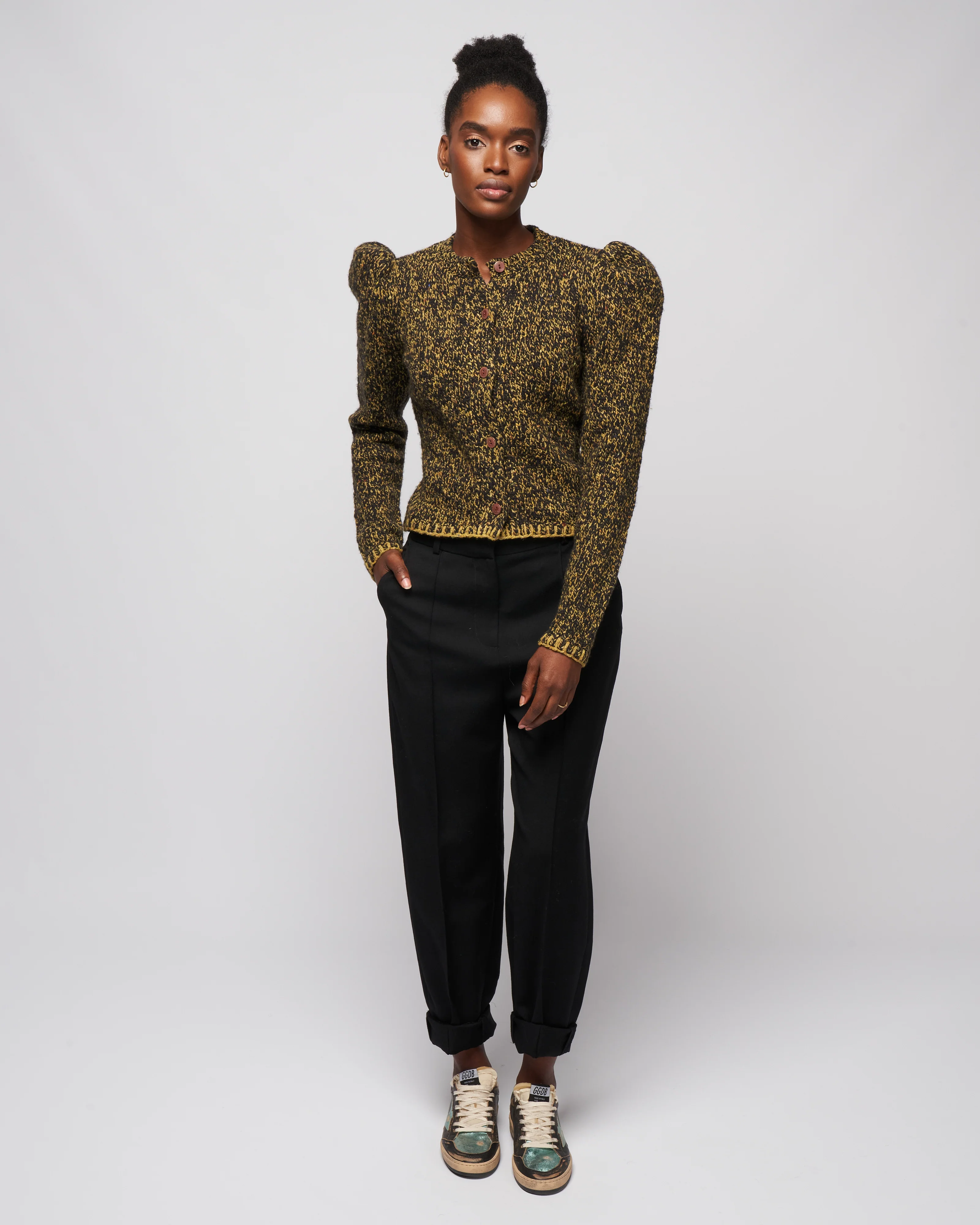 nicola cardigan - golden olive - Image 2