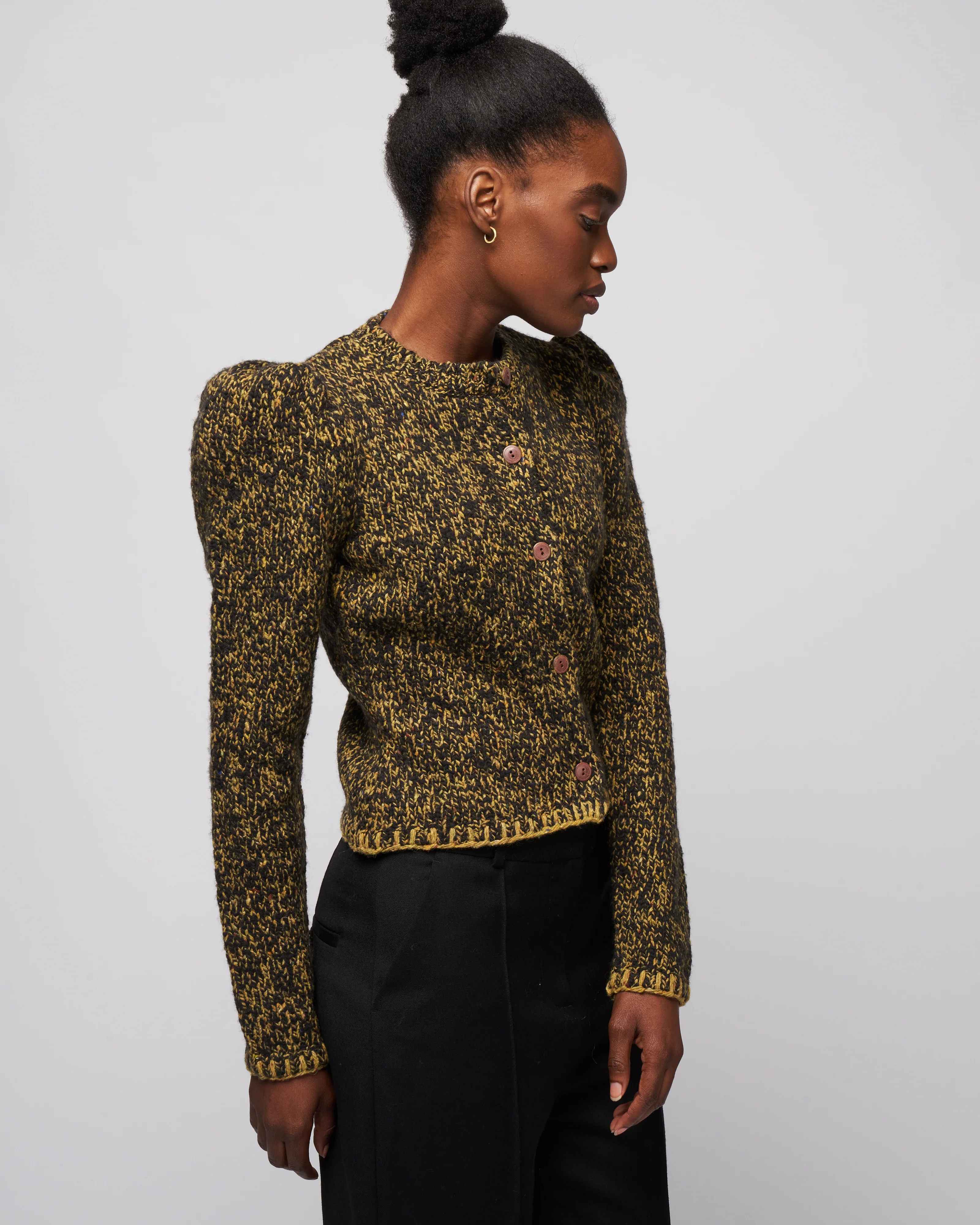 nicola cardigan - golden olive - Image 3