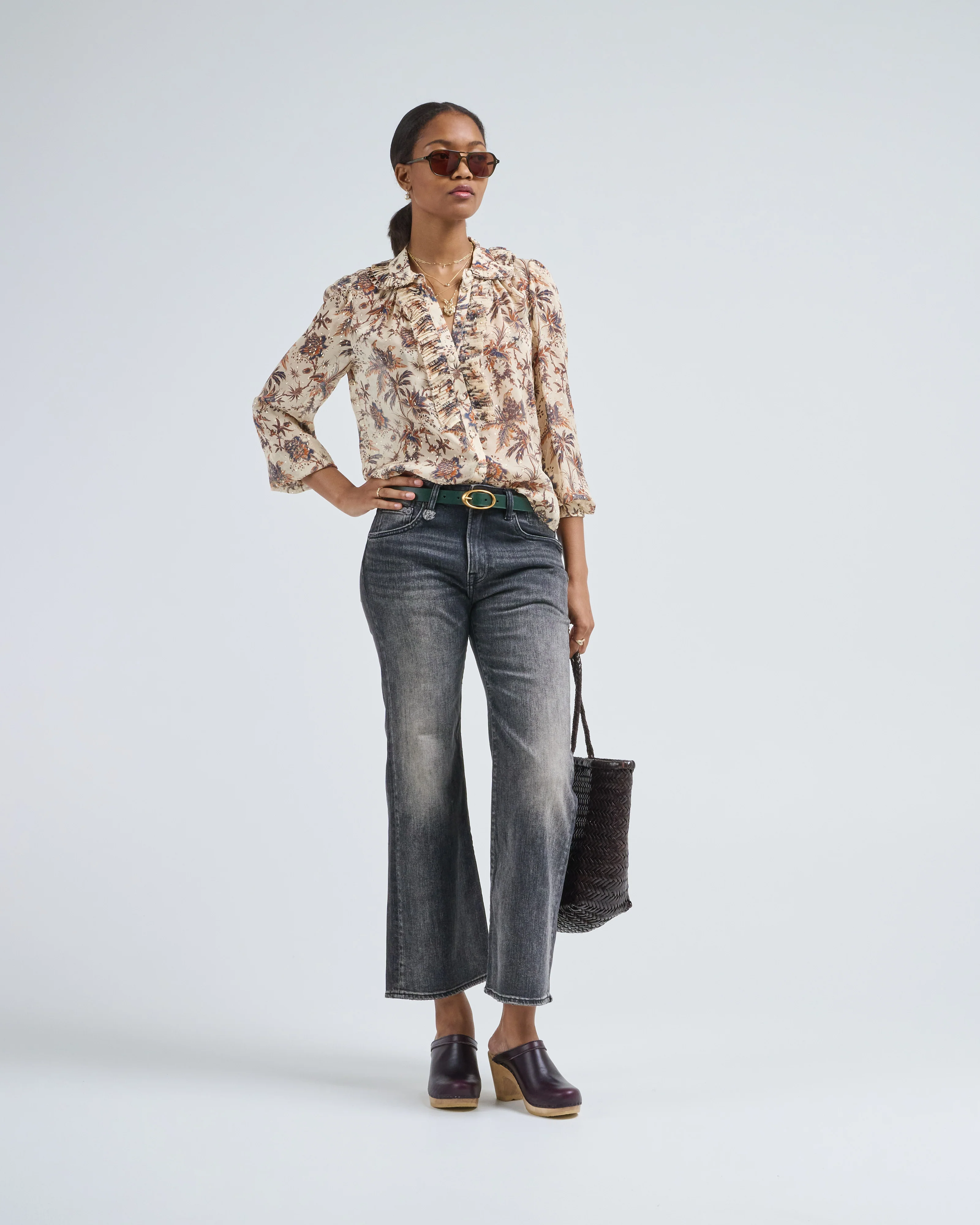 nina ruffle button front blouse - Image 3