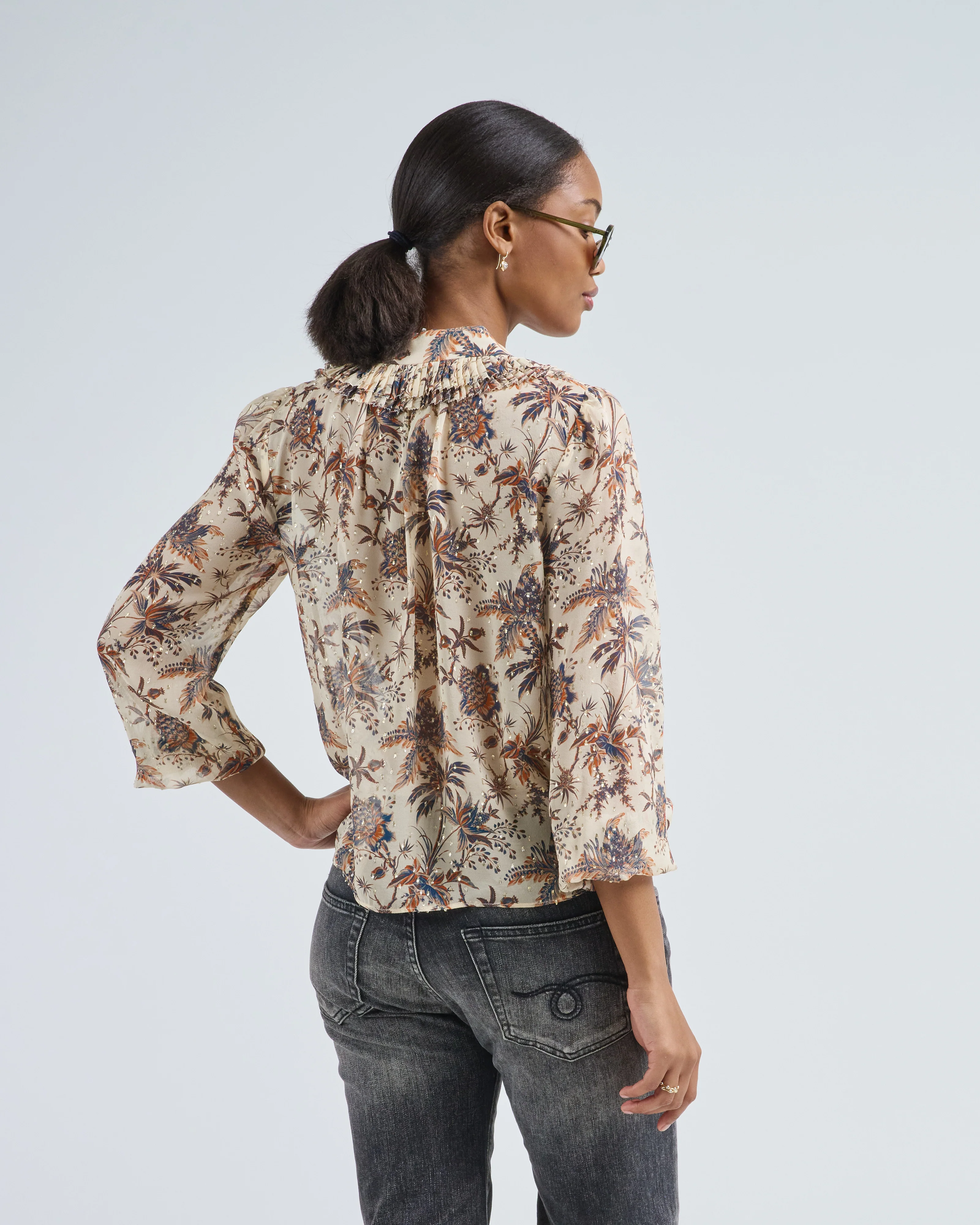 nina ruffle button front blouse - Image 5