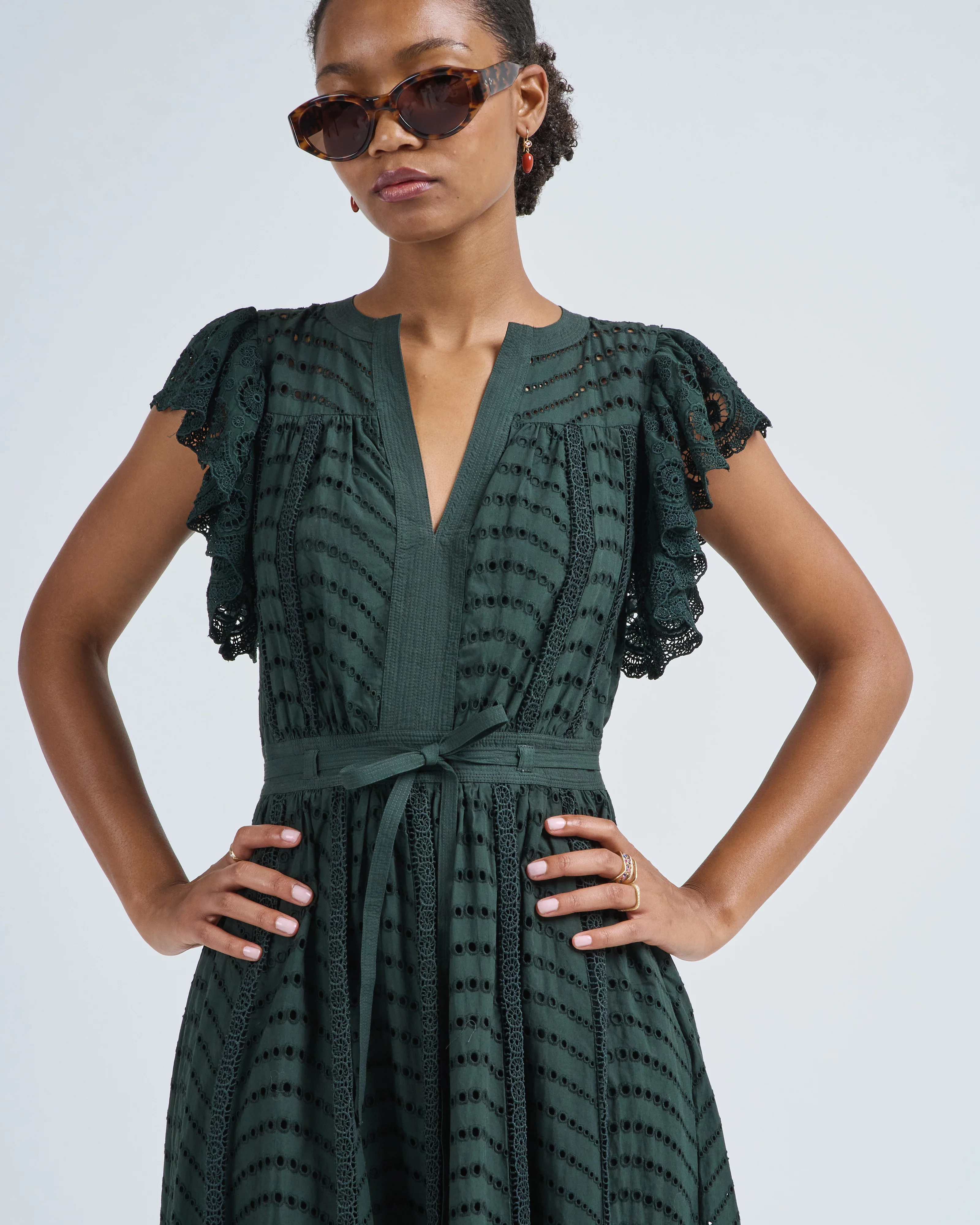 olga flutter sleeve midi dress - Image 2