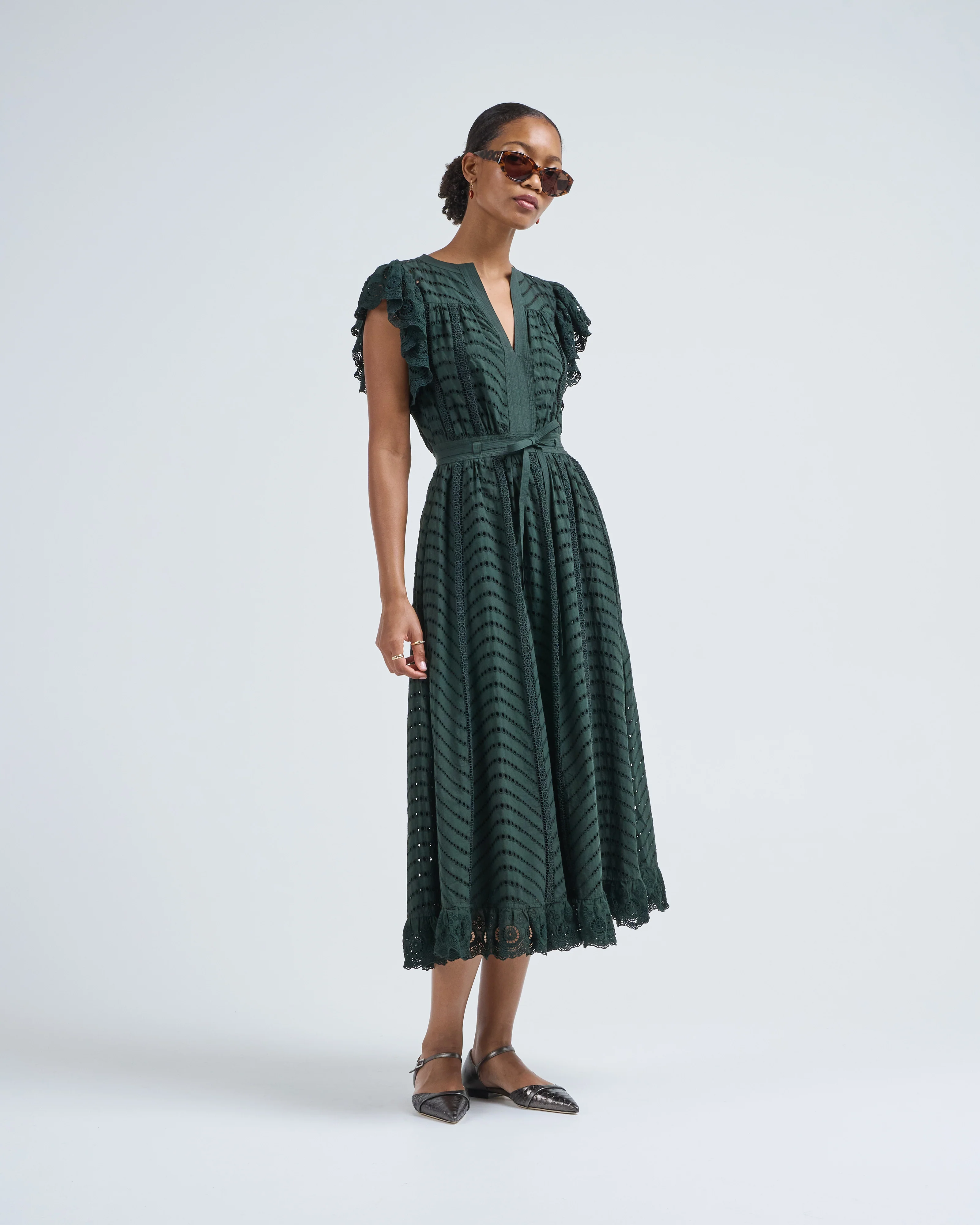 olga flutter sleeve midi dress - Image 3