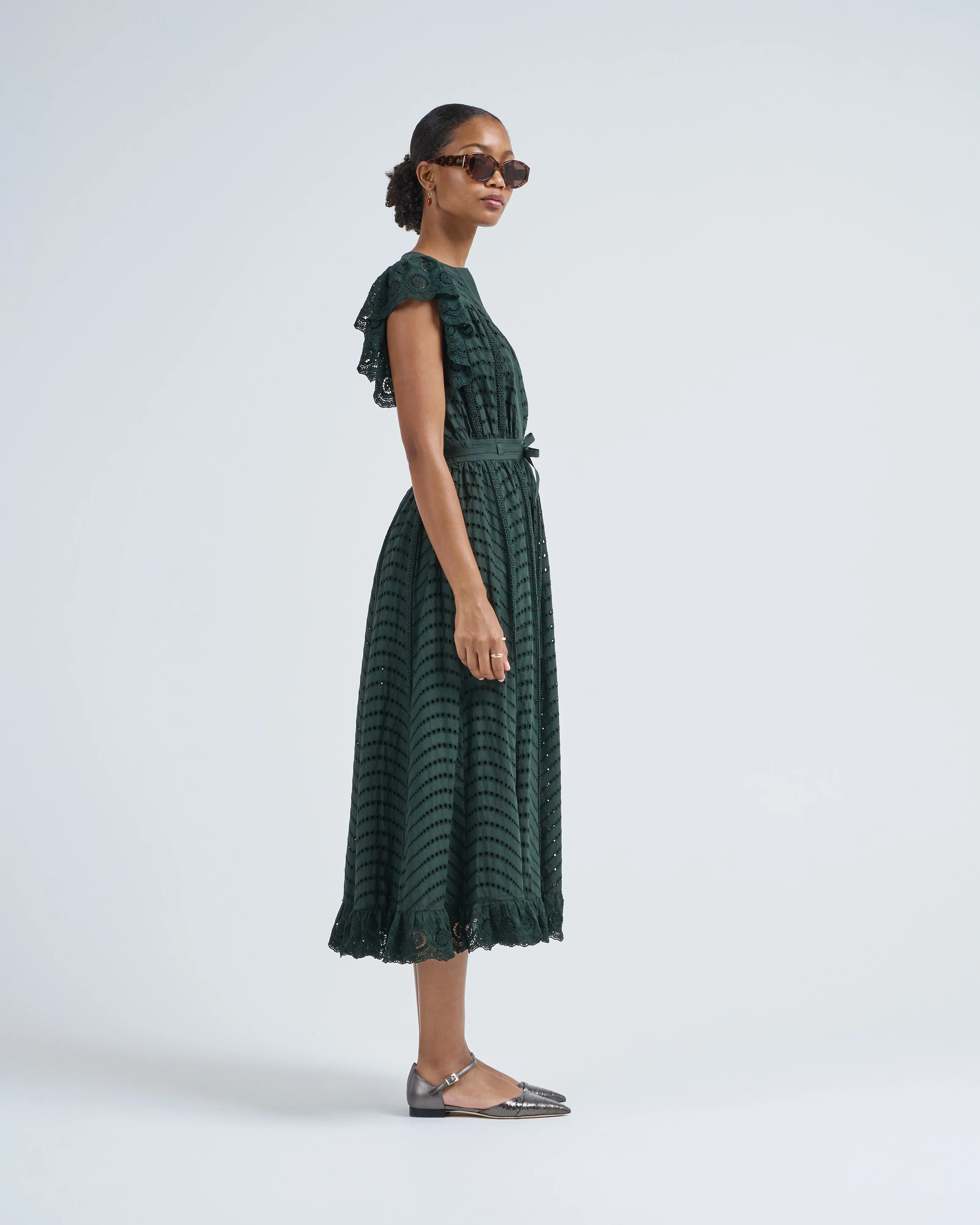 olga flutter sleeve midi dress - Image 4