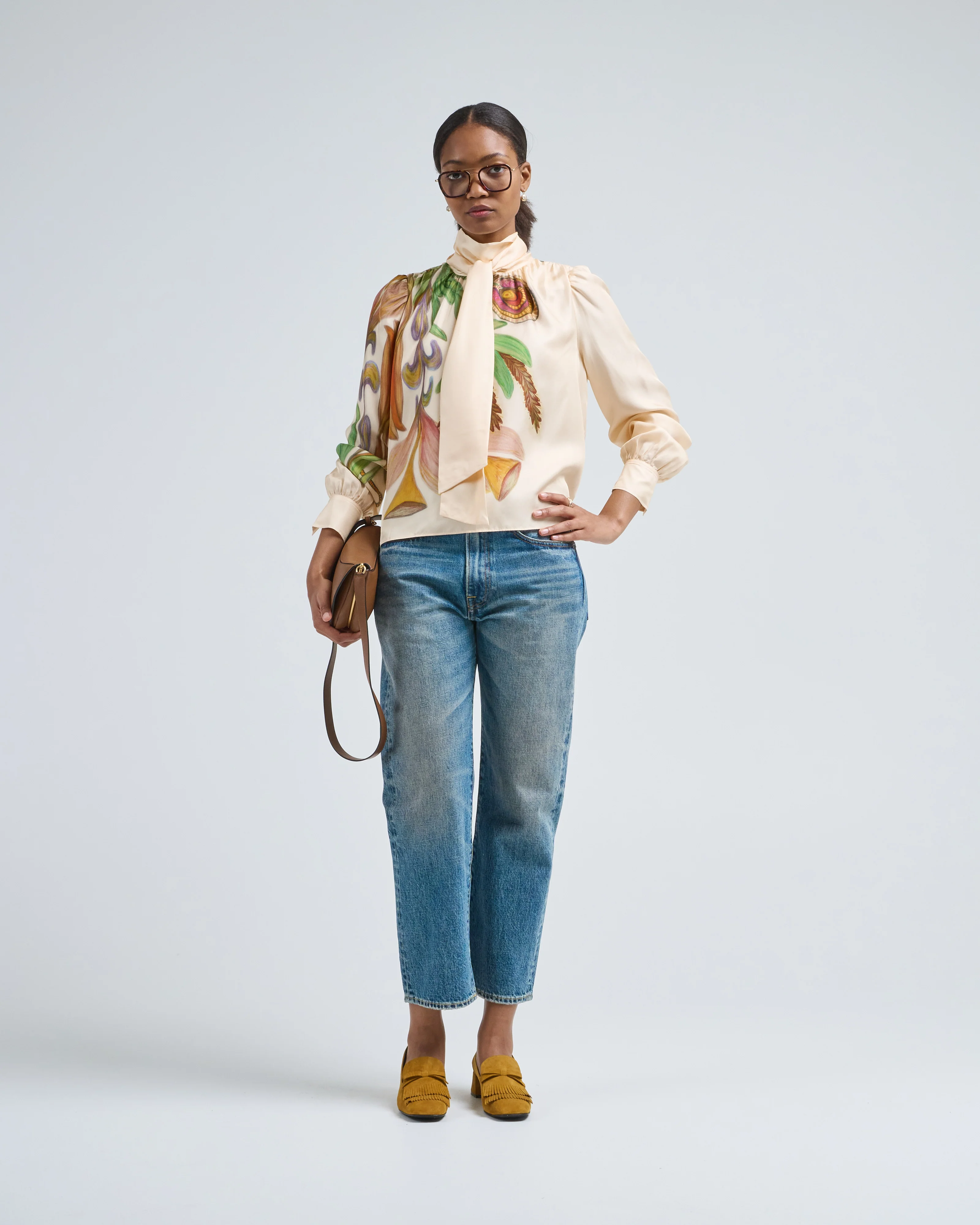 ornament tie neck blouse - Image 2