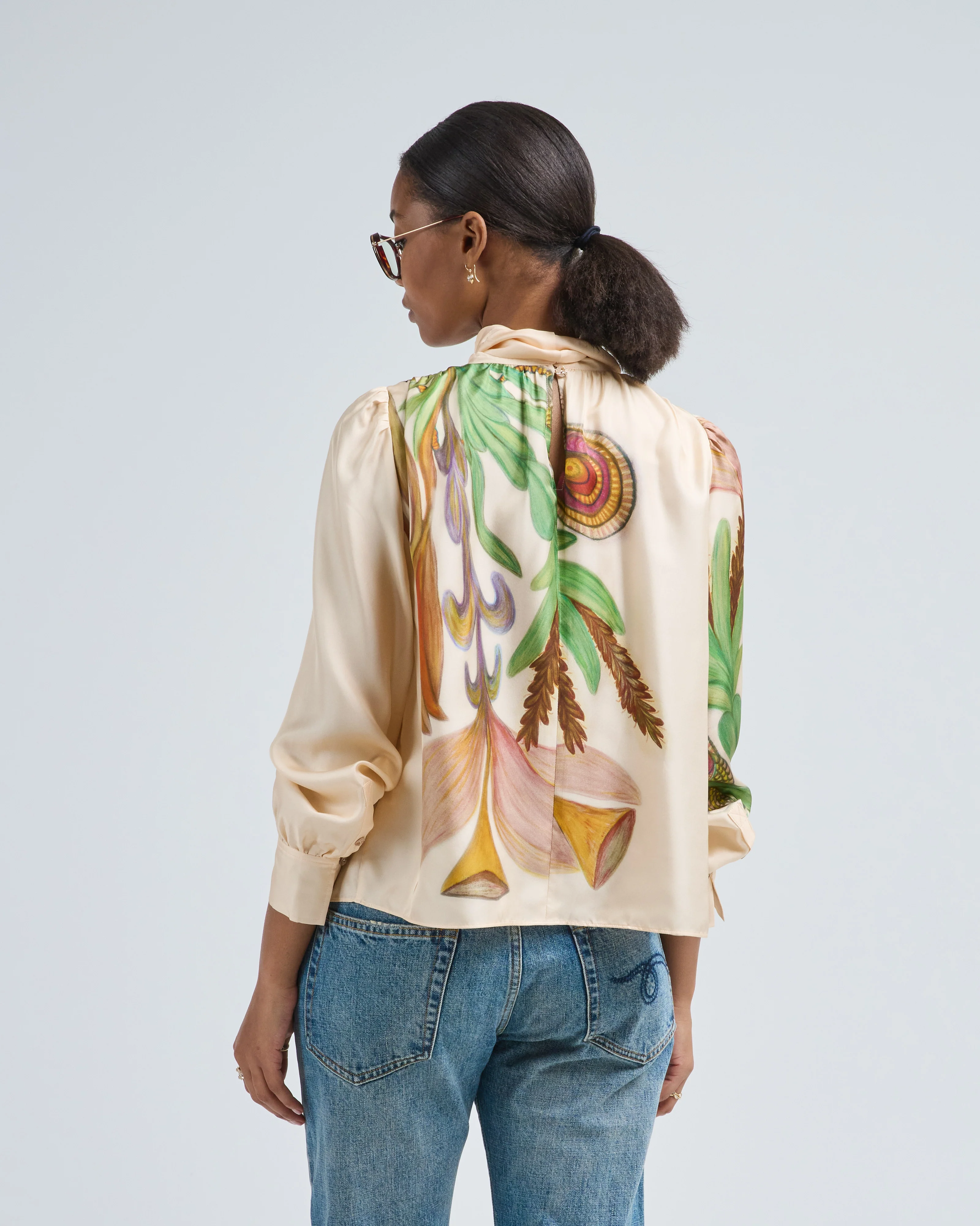 ornament tie neck blouse - Image 5