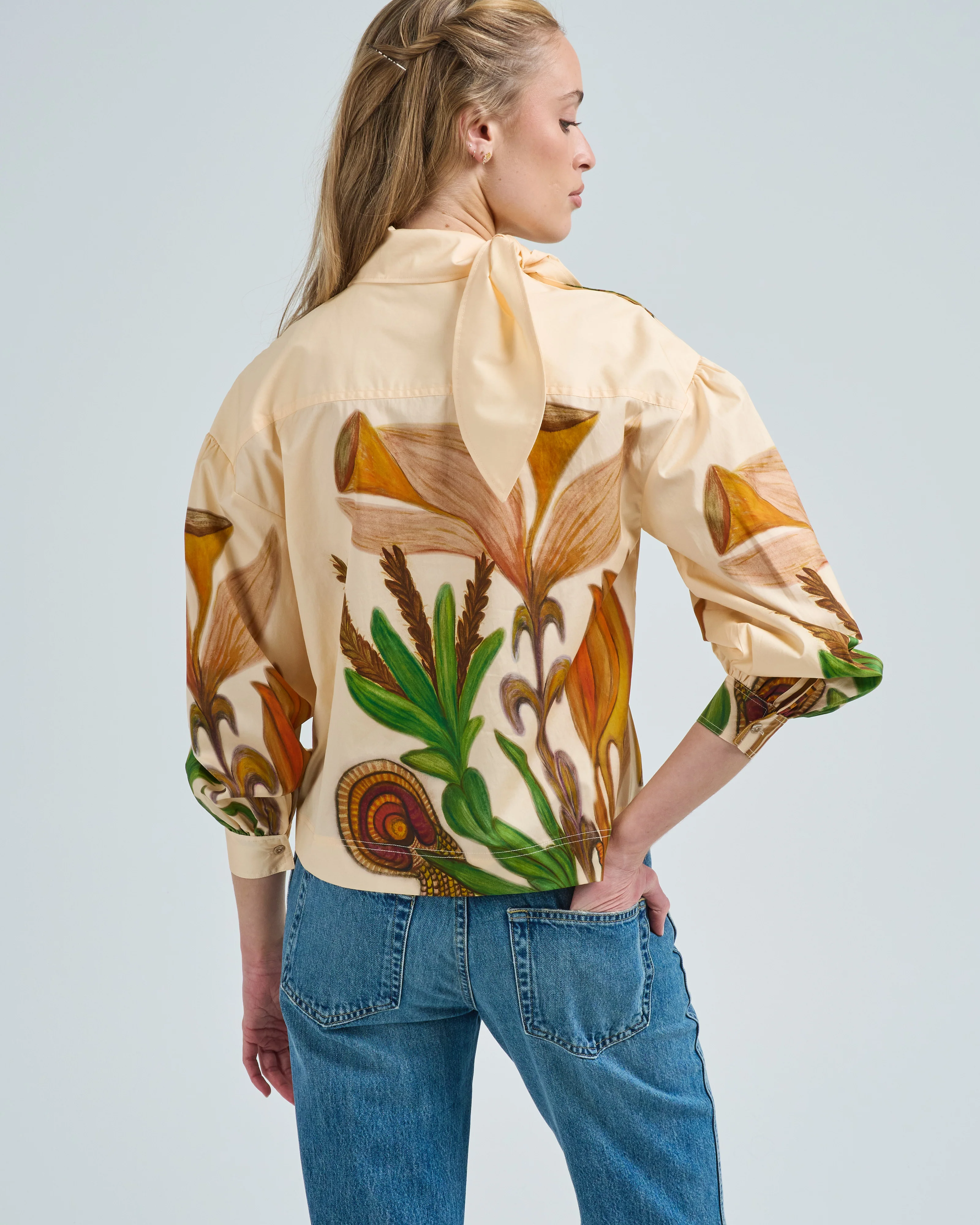 pastel ls tie neck blouse - Image 3