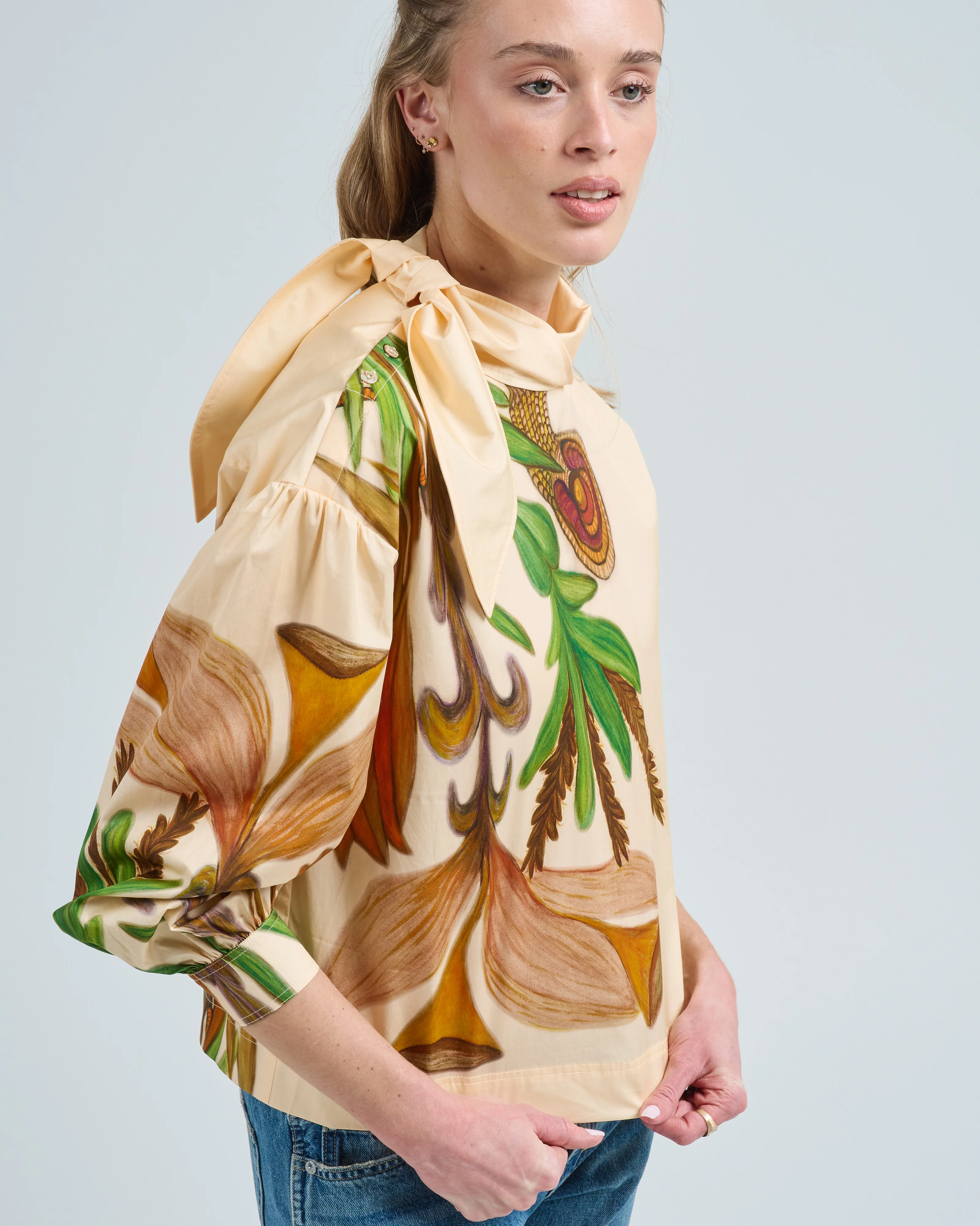 pastel ls tie neck blouse - Image 4